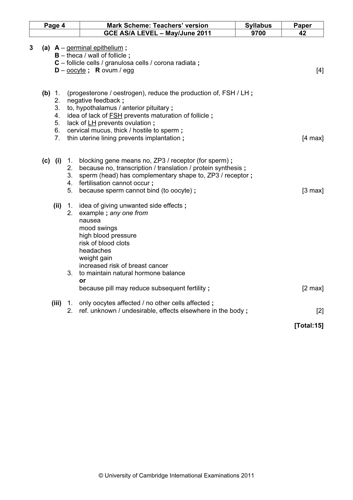 Mark scheme, page 4 of 9