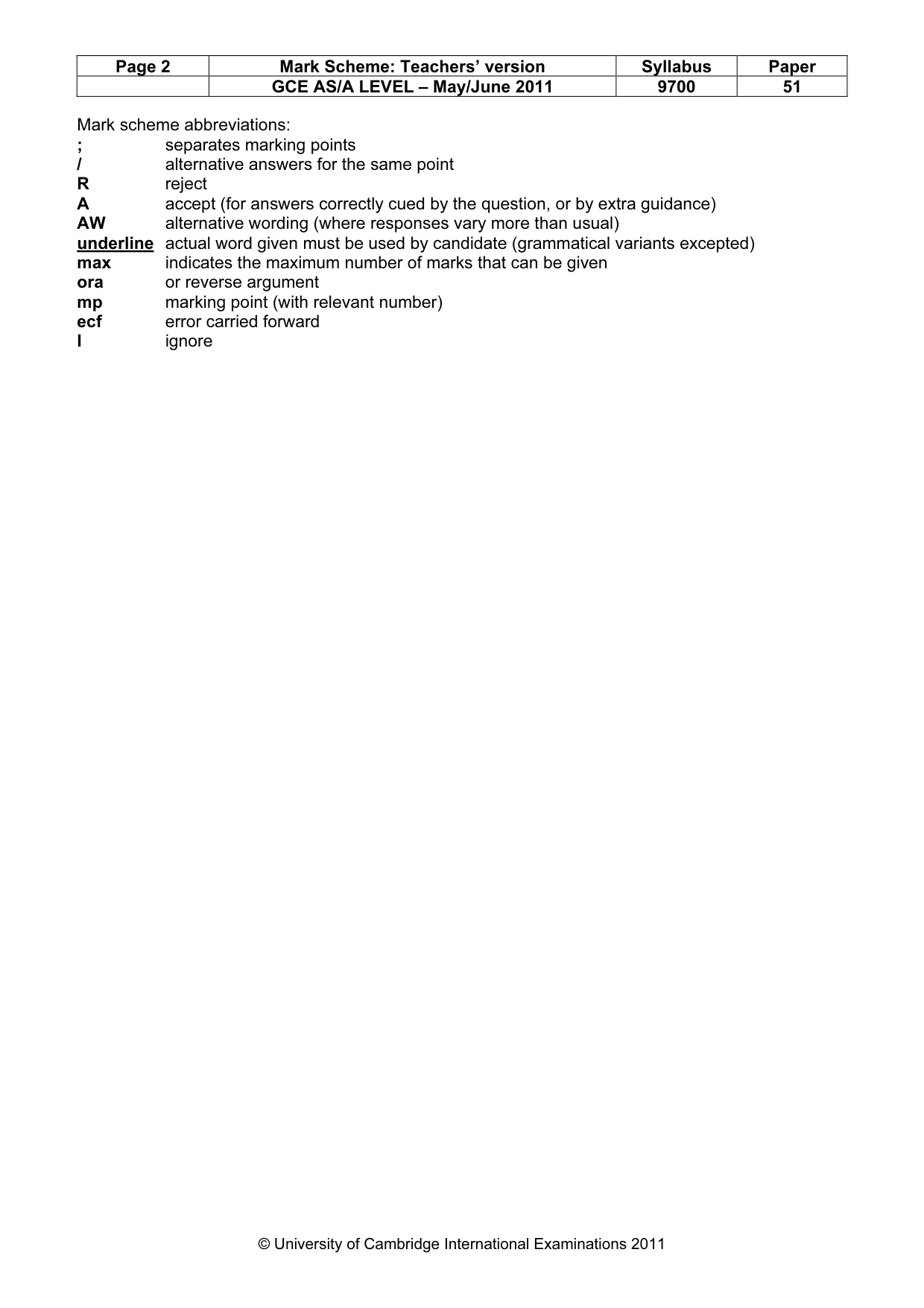 Mark scheme, page 2 of 6