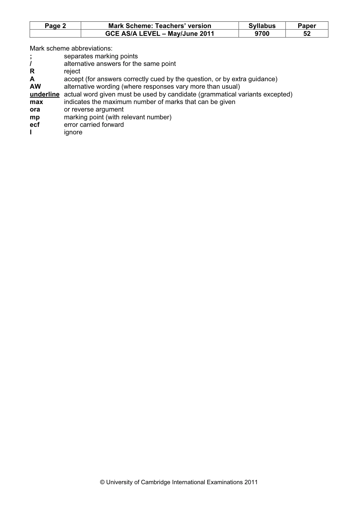 Mark scheme, page 2 of 7