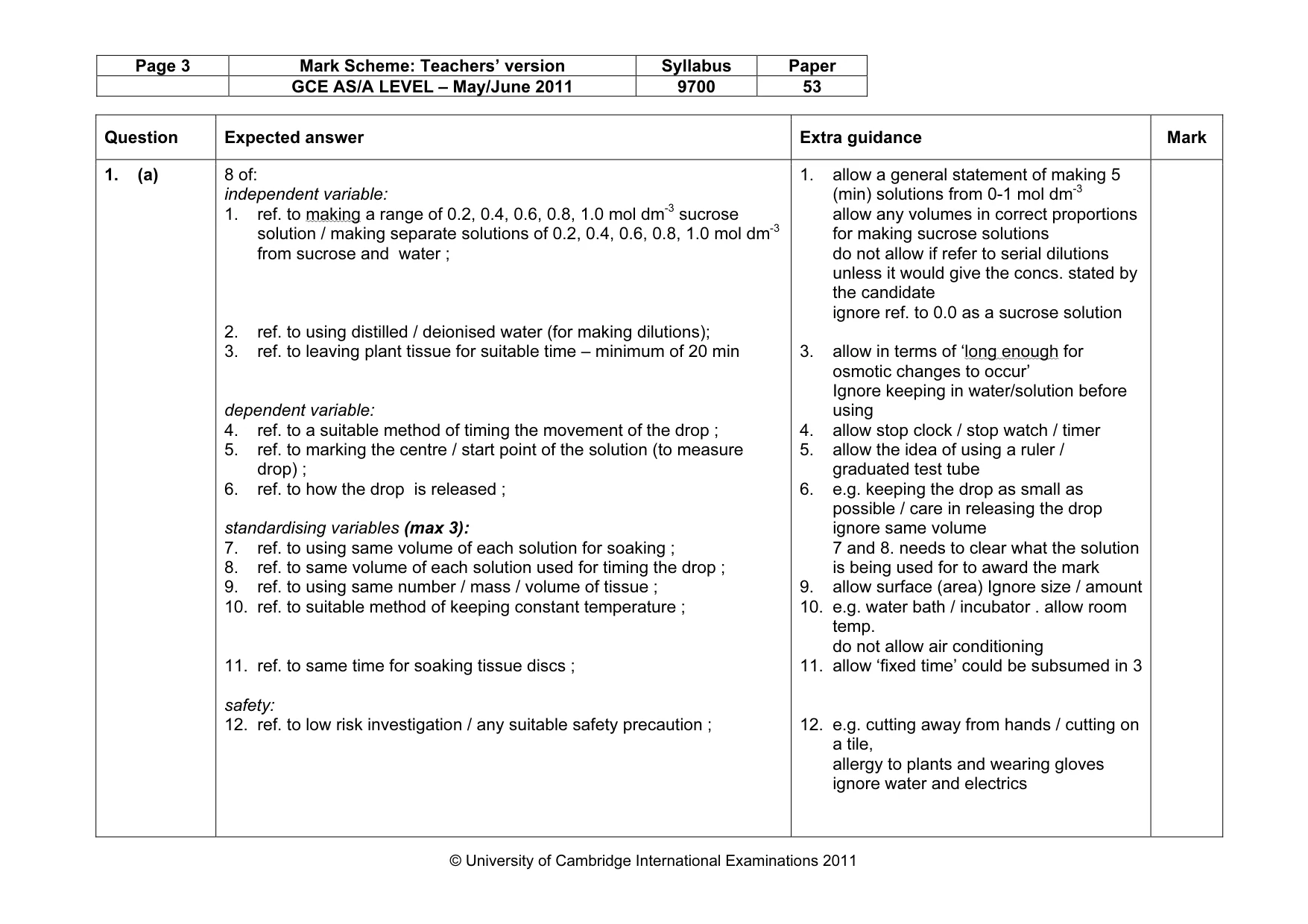 Mark scheme, page 3 of 7