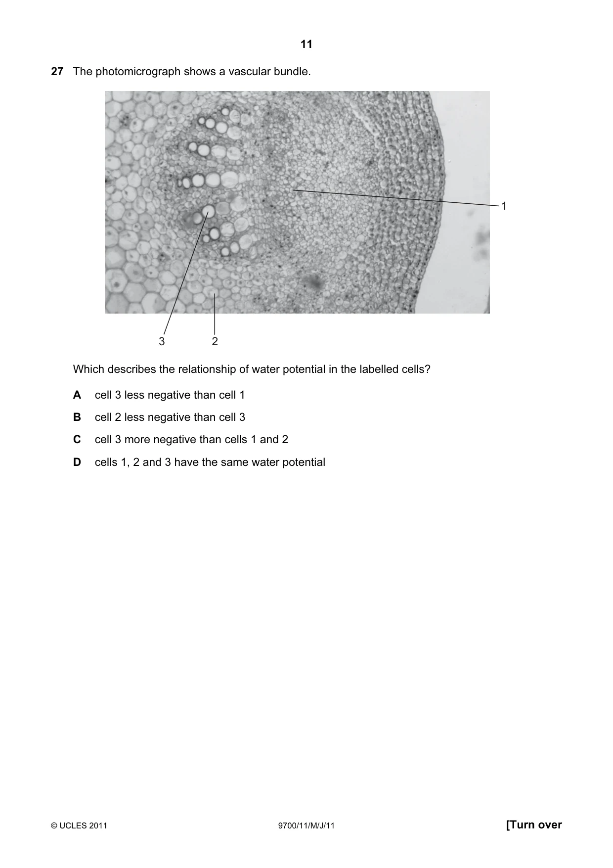 Cambridge A Level Biology 9700 2011 May/June Paper 1 · Variant 1 question paper, page 11 of 16