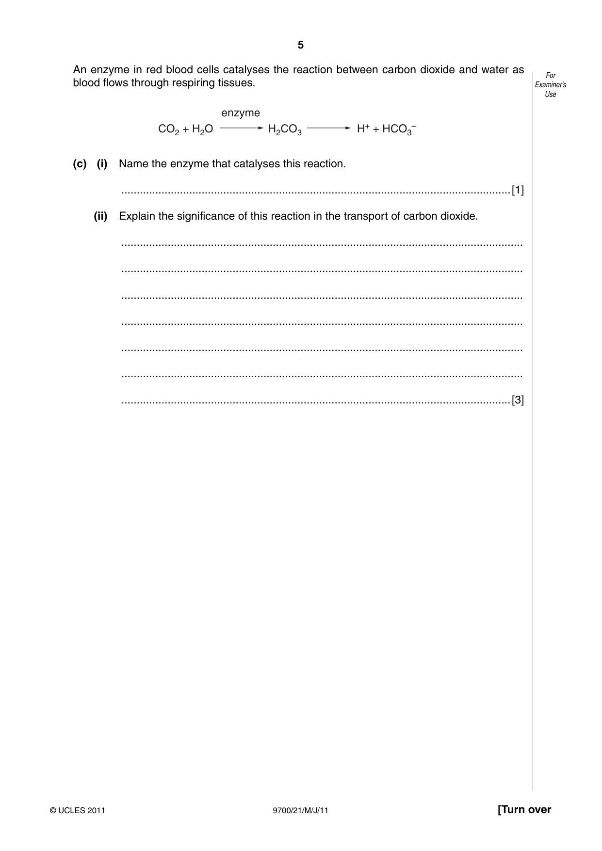 Cambridge A Level Biology 9700 2011 May/June Paper 2 · Variant 1 question paper, page 5 of 16