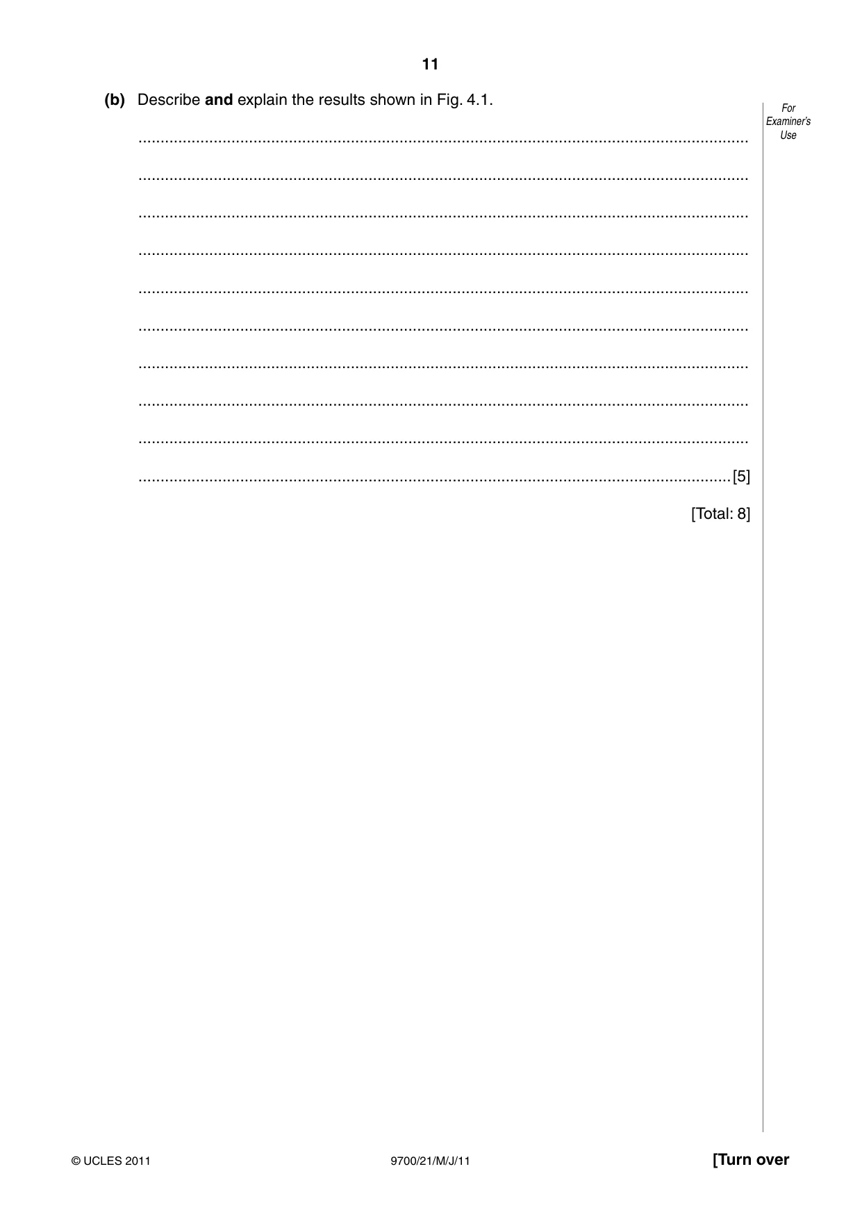 Cambridge A Level Biology 9700 2011 May/June Paper 2 · Variant 1 question paper, page 11 of 16