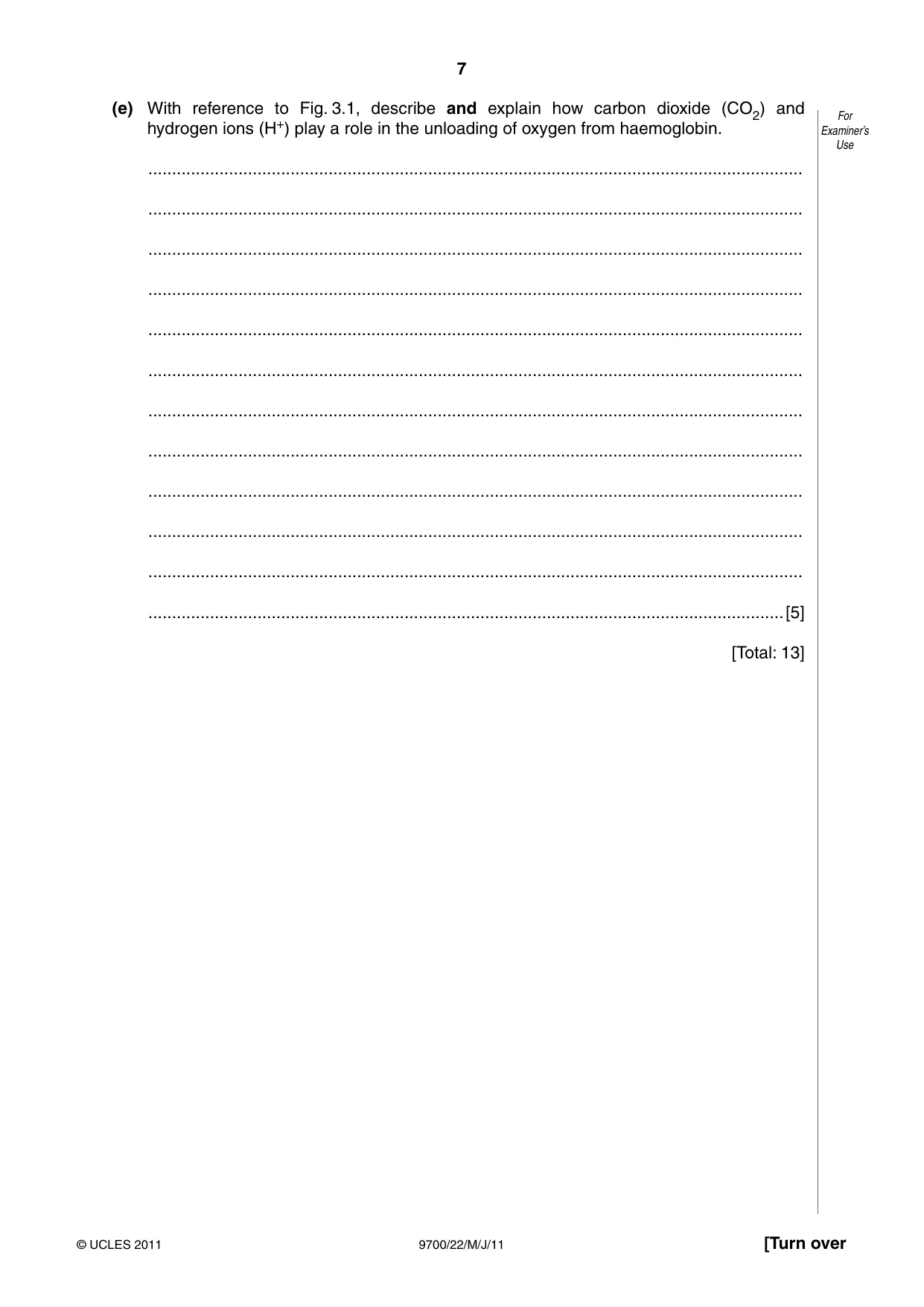 Cambridge A Level Biology 9700 2011 May/June Paper 2 · Variant 2 question paper, page 7 of 16