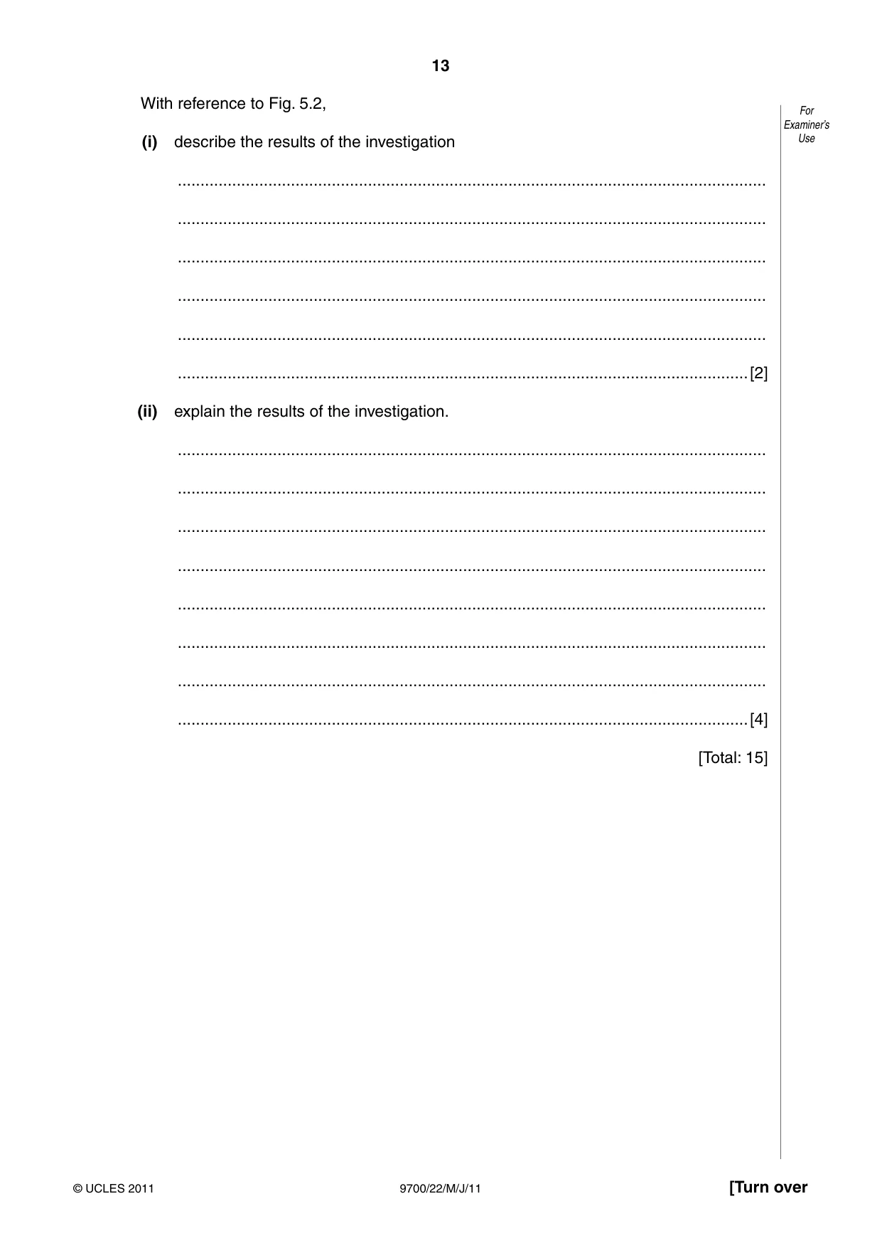 Cambridge A Level Biology 9700 2011 May/June Paper 2 · Variant 2 question paper, page 13 of 16