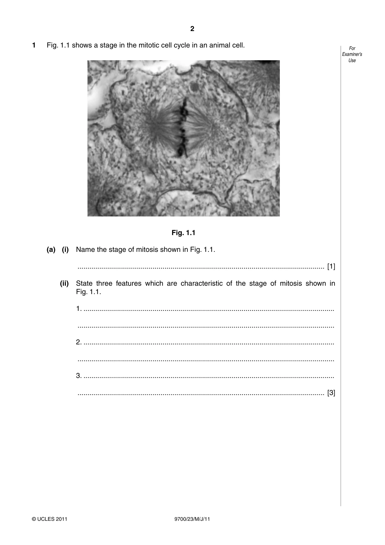 Cambridge A Level Biology 9700 2011 May/June Paper 2 · Variant 3 question paper, page 2 of 16