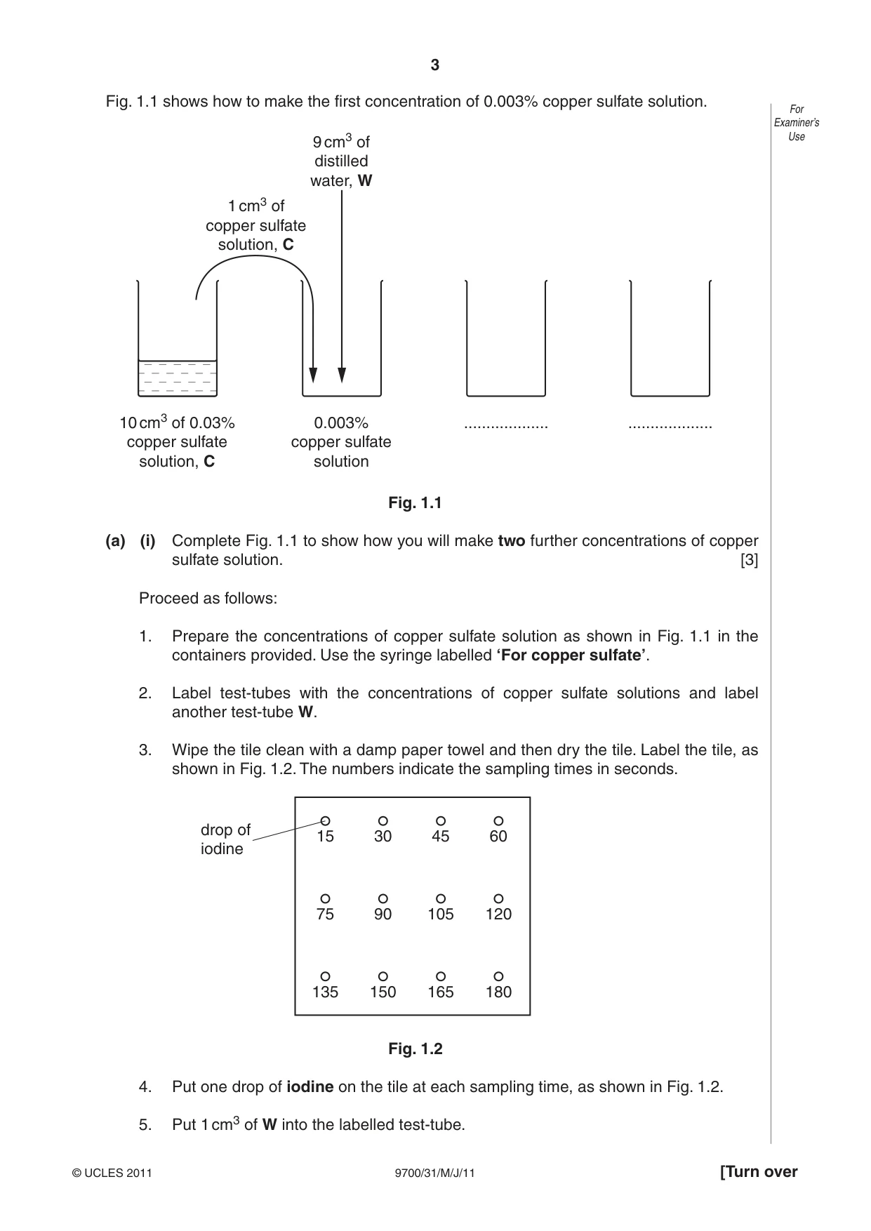 Cambridge A Level Biology 9700 2011 May/June Paper 3 · Variant 1 question paper, page 3 of 12