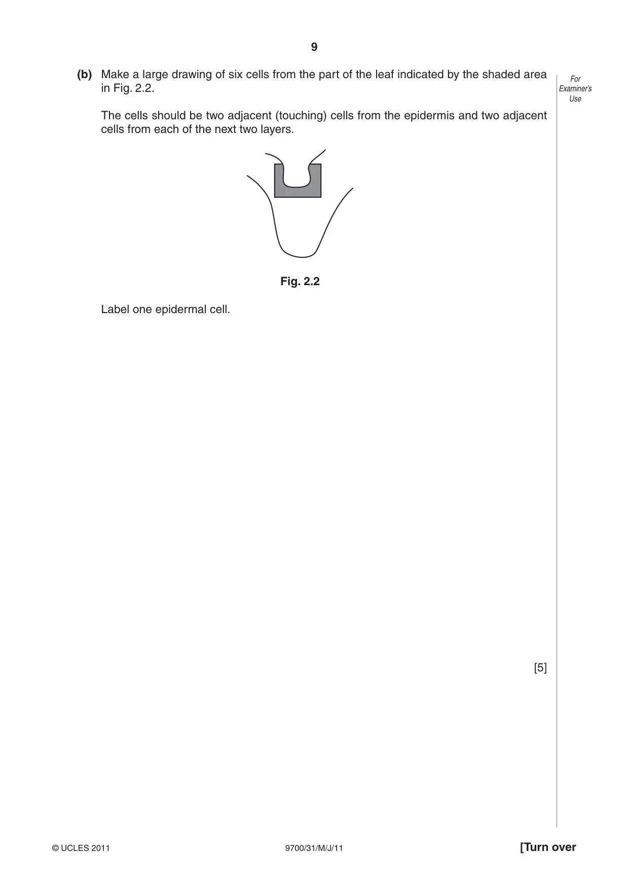 Cambridge A Level Biology 9700 2011 May/June Paper 3 · Variant 1 question paper, page 9 of 12