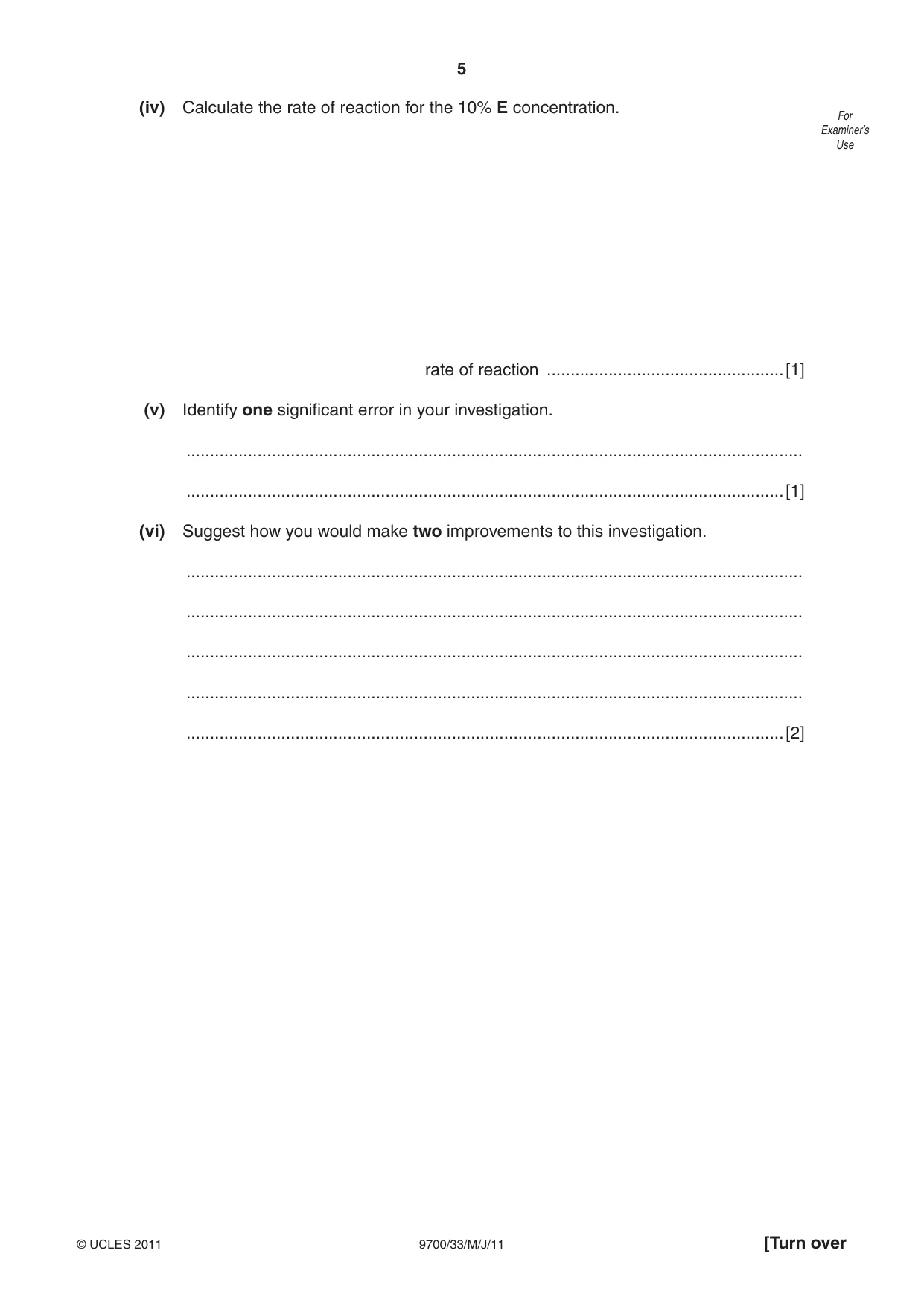 Cambridge A Level Biology 9700 2011 May/June Paper 3 · Variant 3 question paper, page 5 of 12