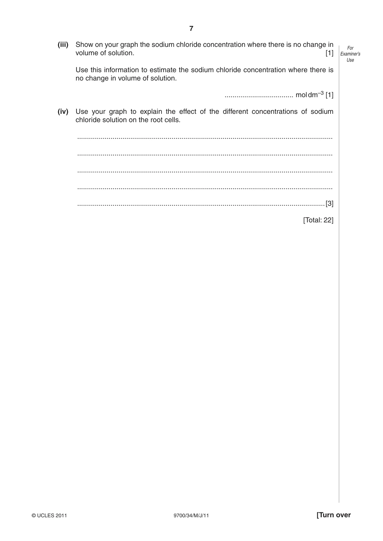 Cambridge A Level Biology 9700 2011 May/June Paper 3 · Variant 4 question paper, page 7 of 12