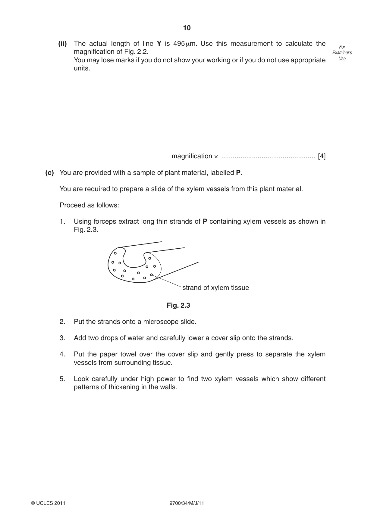 Cambridge A Level Biology 9700 2011 May/June Paper 3 · Variant 4 question paper, page 10 of 12
