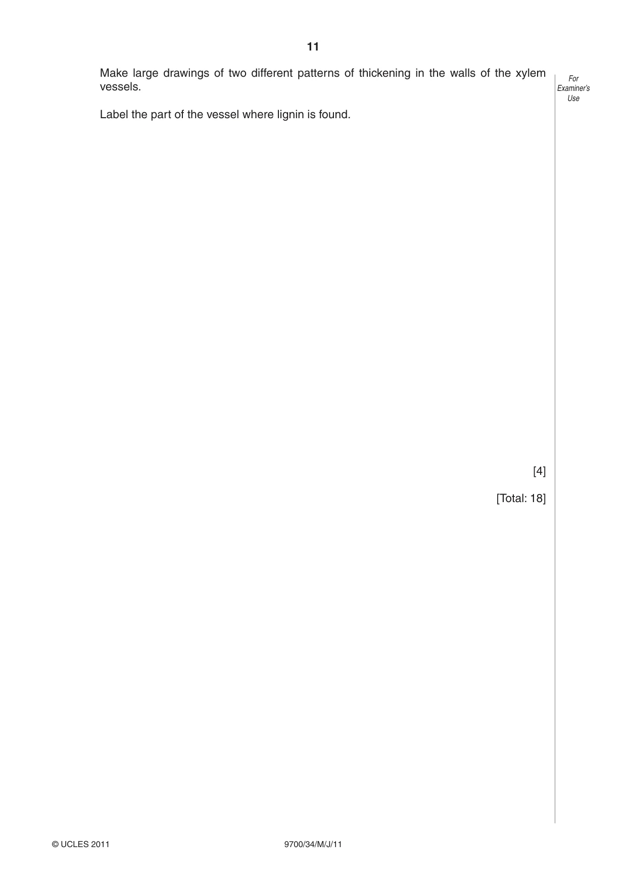 Cambridge A Level Biology 9700 2011 May/June Paper 3 · Variant 4 question paper, page 11 of 12