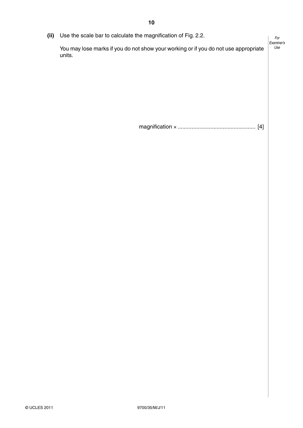 Cambridge A Level Biology 9700 2011 May/June Paper 3 · Variant 5 question paper, page 10 of 12