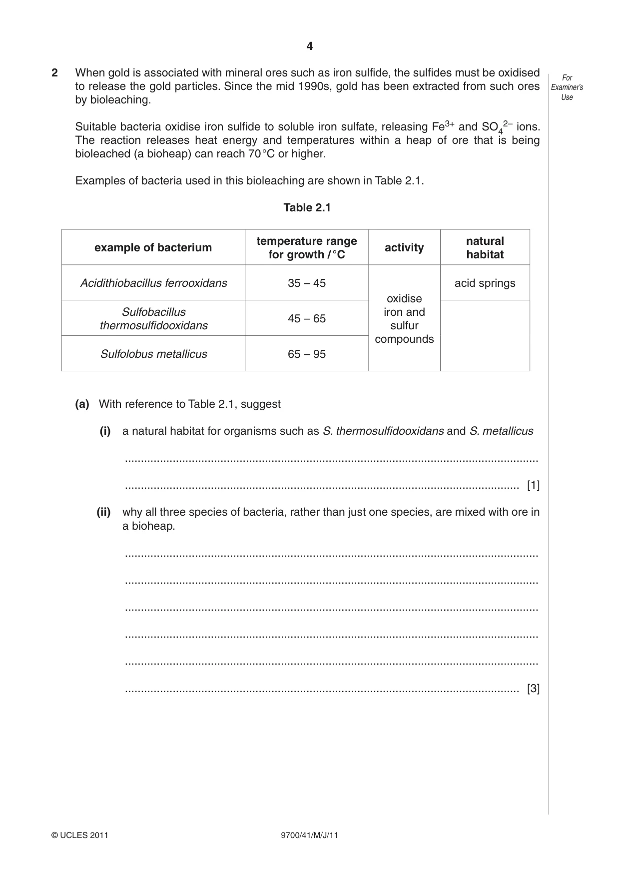 Cambridge A Level Biology 9700 2011 May/June Paper 4 · Variant 1 question paper, page 4 of 28