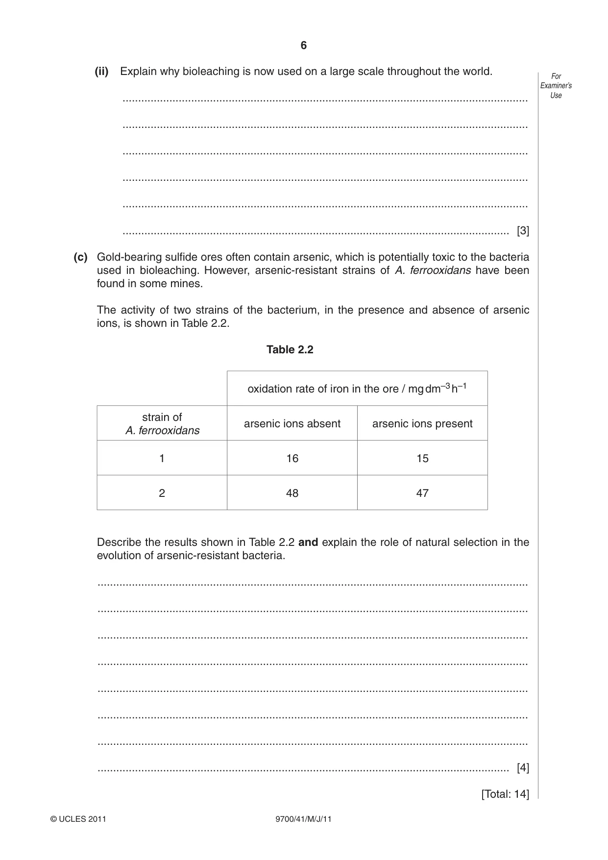 Cambridge A Level Biology 9700 2011 May/June Paper 4 · Variant 1 question paper, page 6 of 28