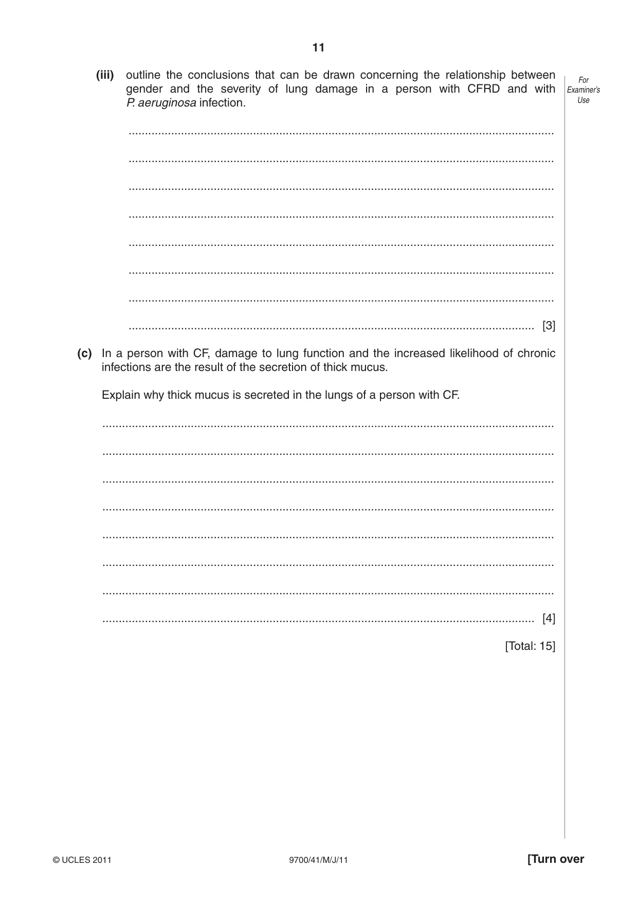 Cambridge A Level Biology 9700 2011 May/June Paper 4 · Variant 1 question paper, page 11 of 28