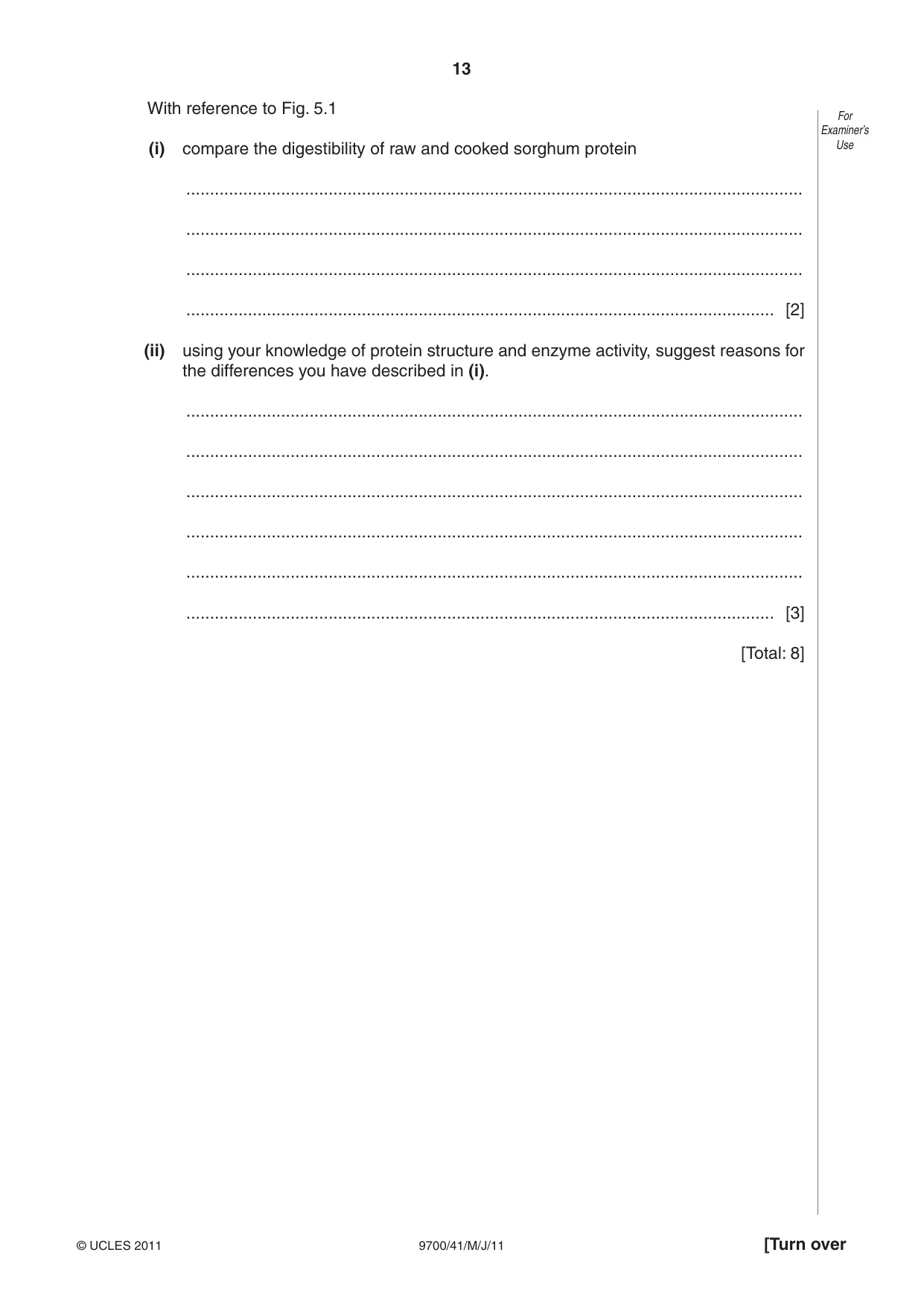 Cambridge A Level Biology 9700 2011 May/June Paper 4 · Variant 1 question paper, page 13 of 28