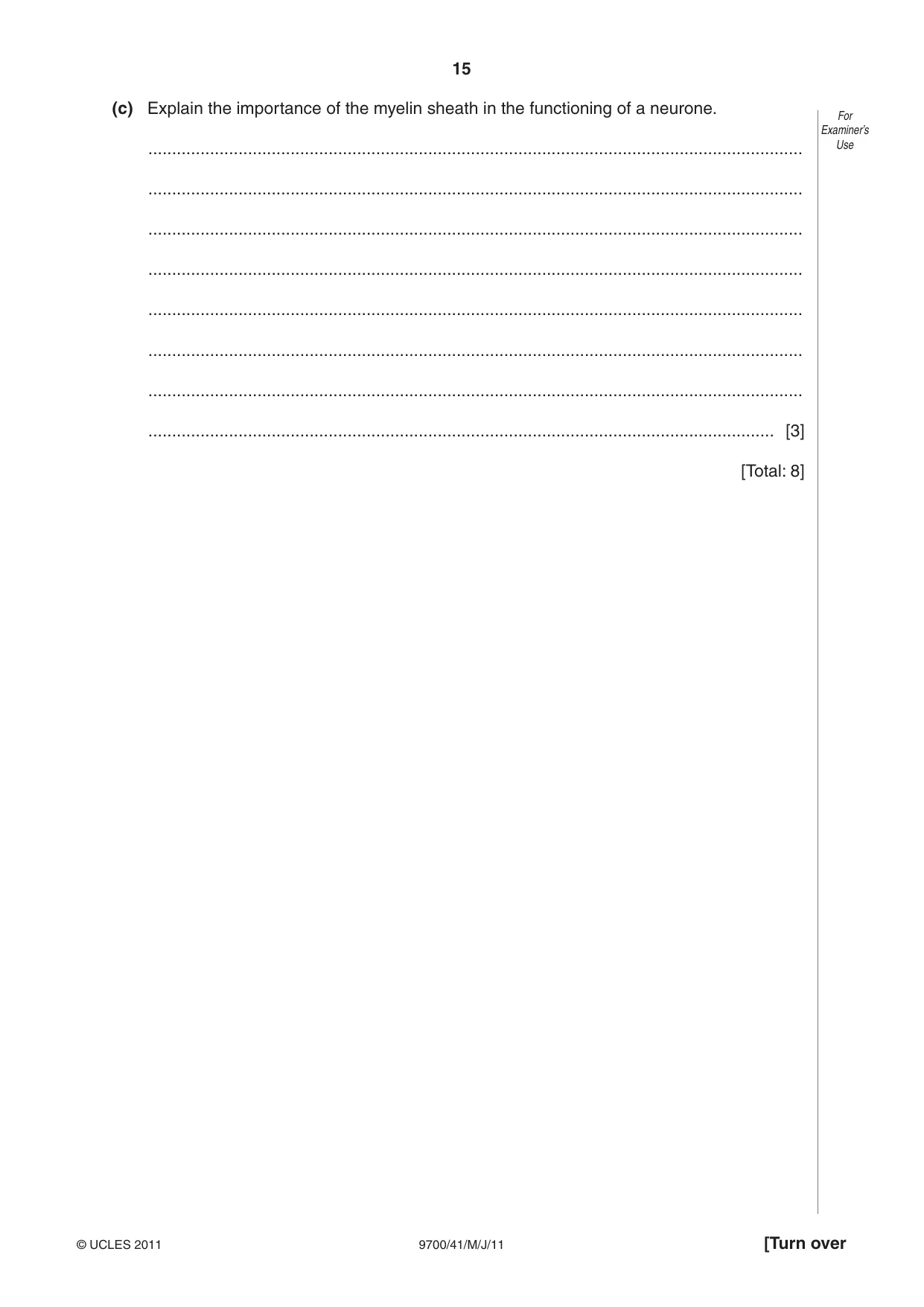 Cambridge A Level Biology 9700 2011 May/June Paper 4 · Variant 1 question paper, page 15 of 28