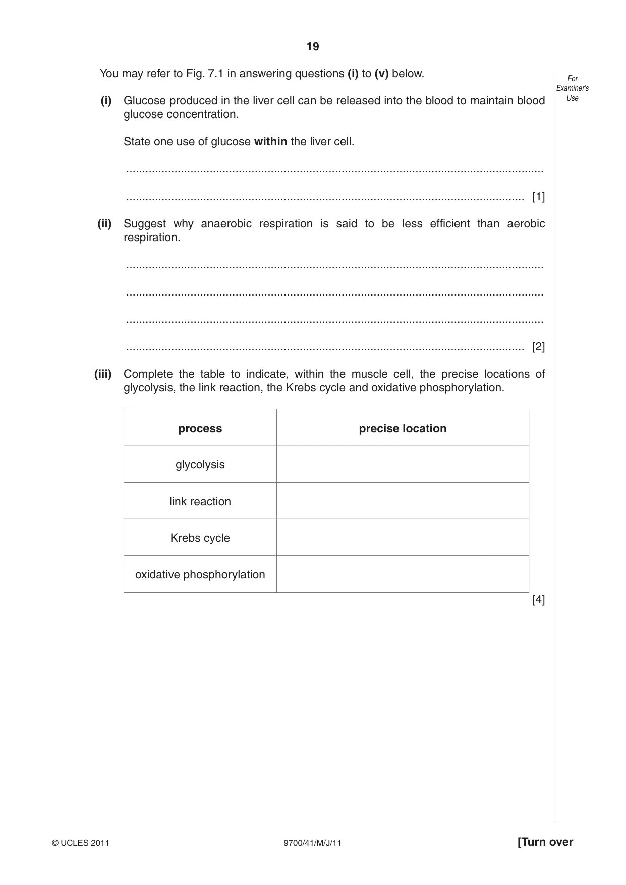 Cambridge A Level Biology 9700 2011 May/June Paper 4 · Variant 1 question paper, page 19 of 28