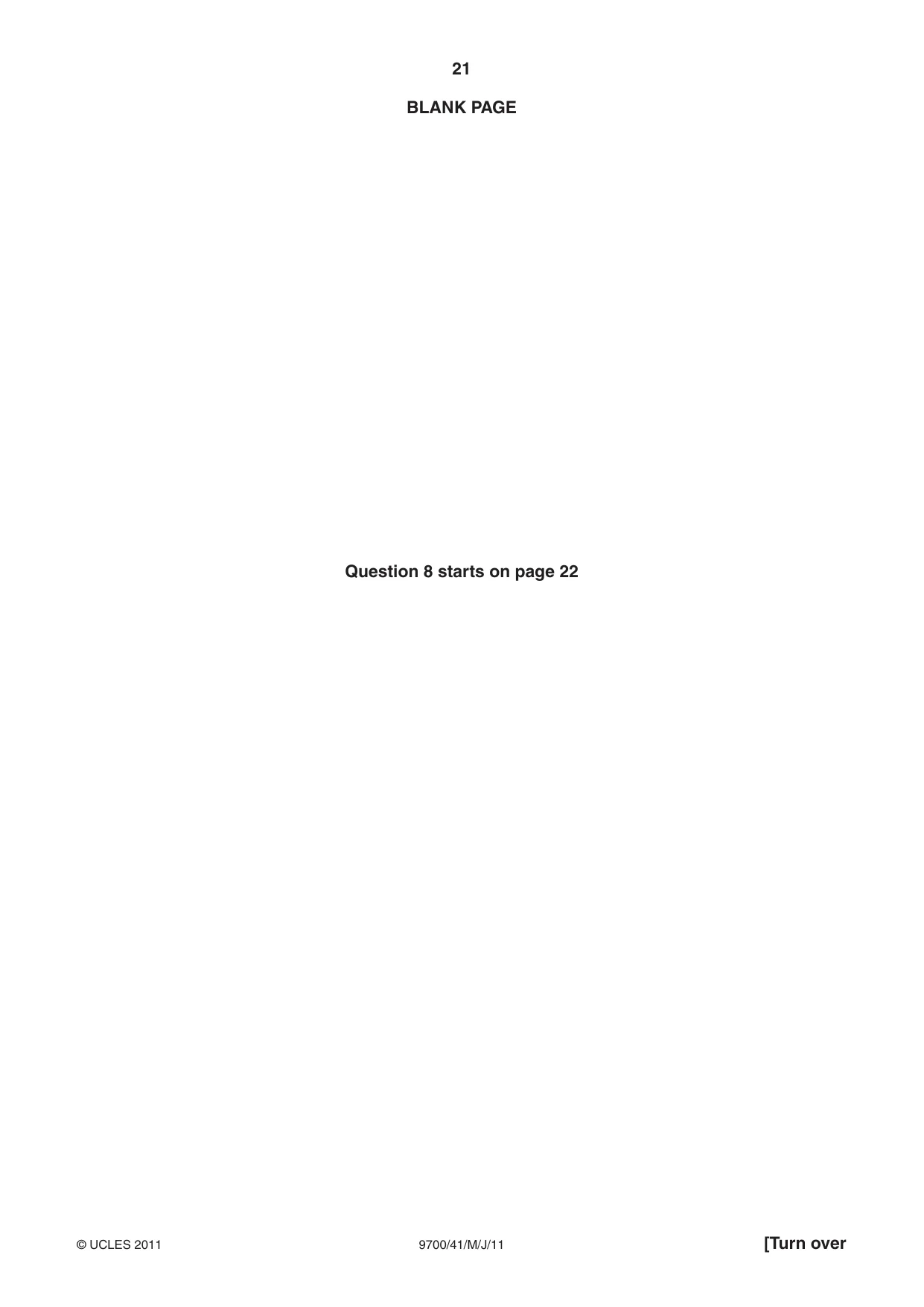 Cambridge A Level Biology 9700 2011 May/June Paper 4 · Variant 1 question paper, page 21 of 28