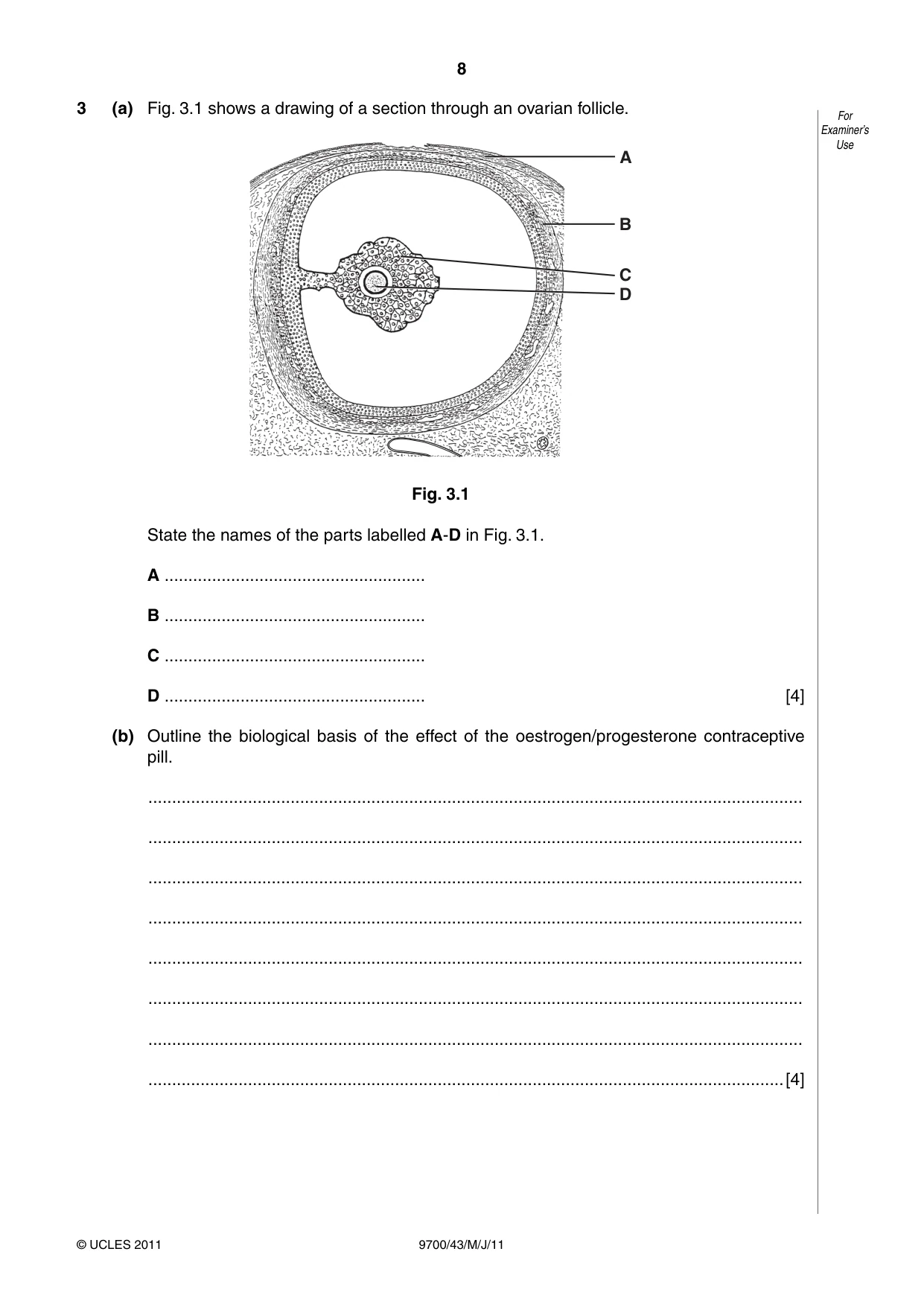 Cambridge A Level Biology 9700 2011 May/June Paper 4 · Variant 3 question paper, page 8 of 24
