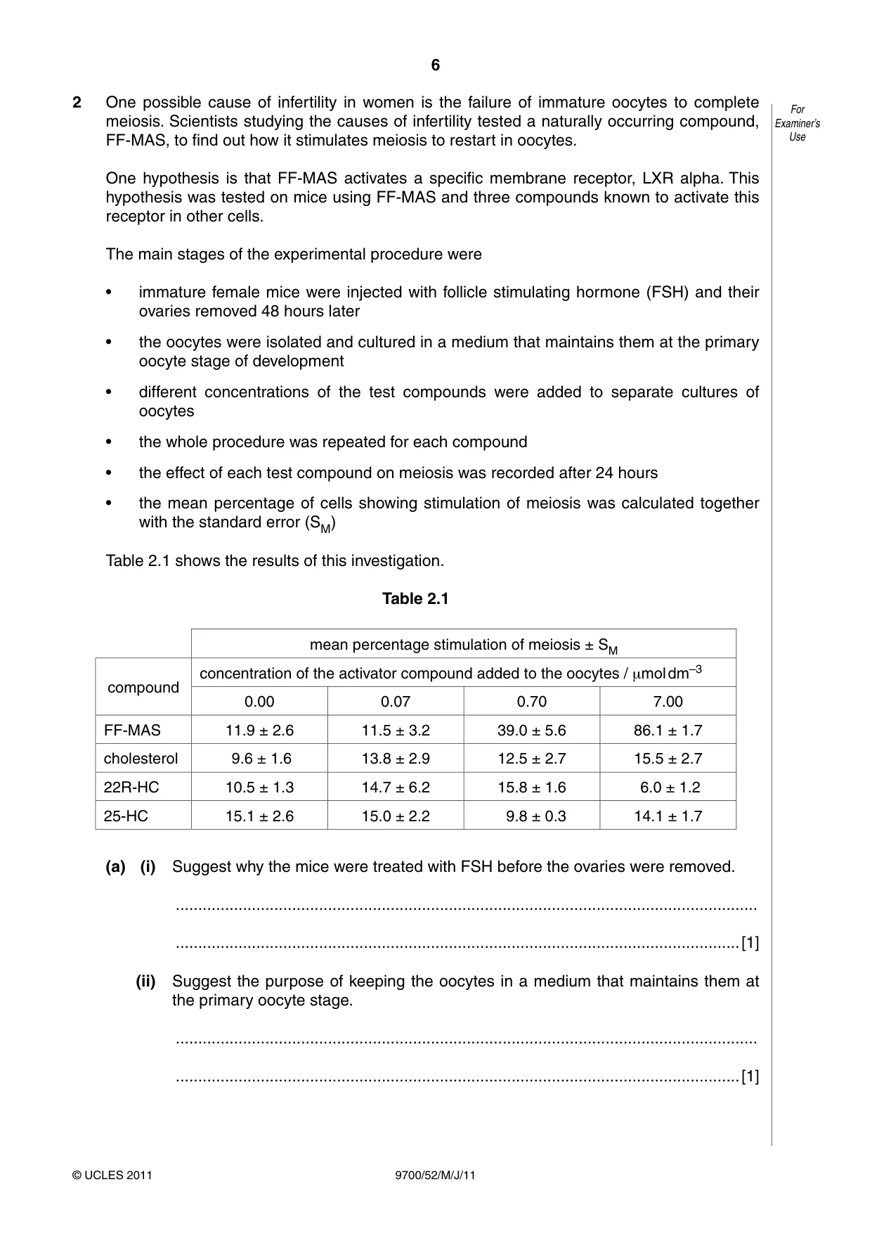 Cambridge A Level Biology 9700 2011 May/June Paper 5 · Variant 2 question paper, page 6 of 8