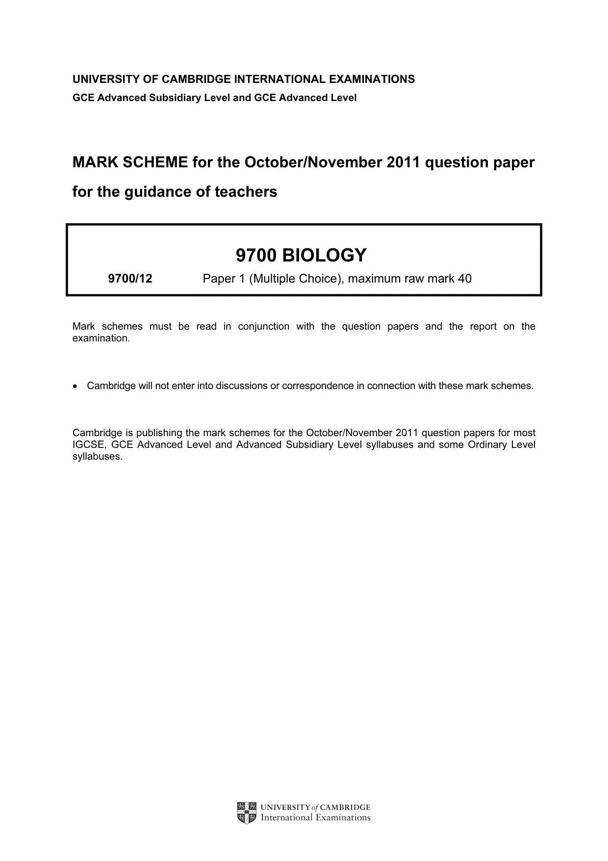 Mark scheme, page 1 of 2