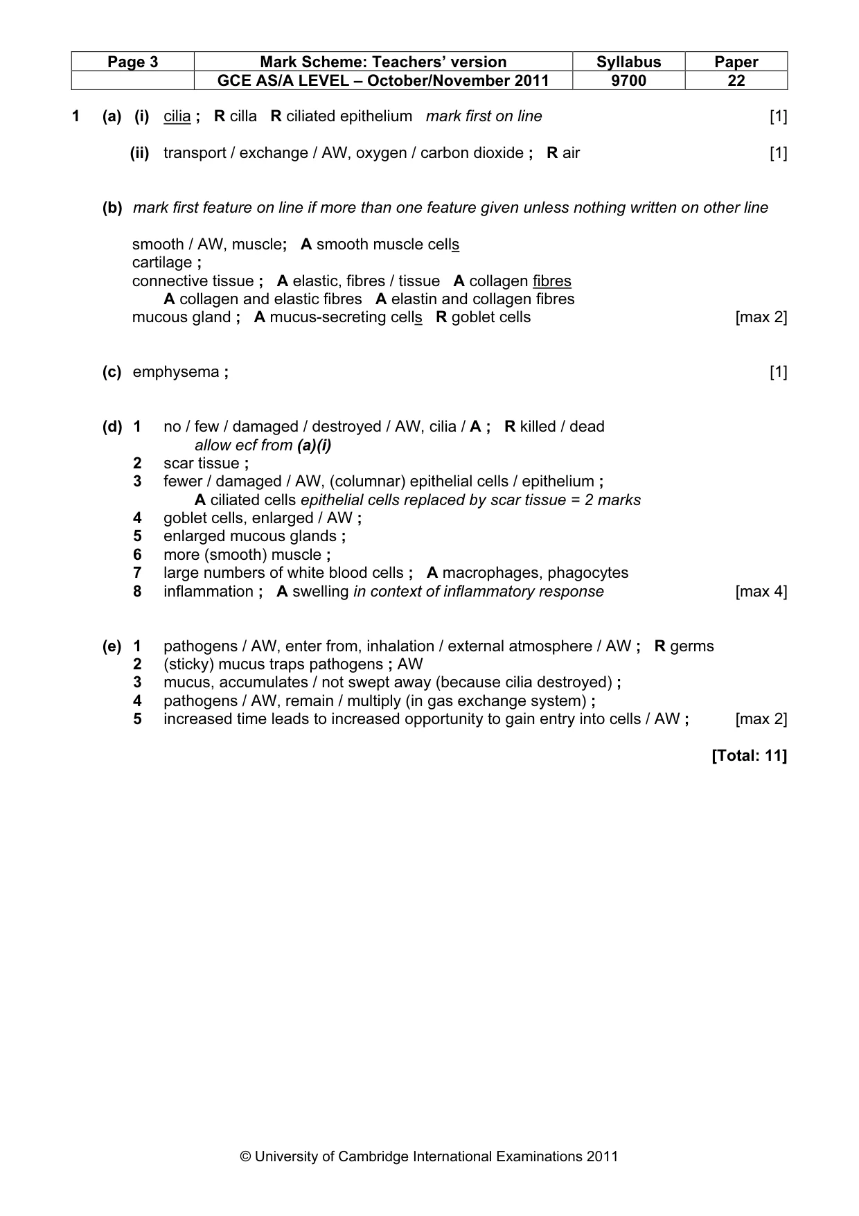 Mark scheme, page 3 of 8