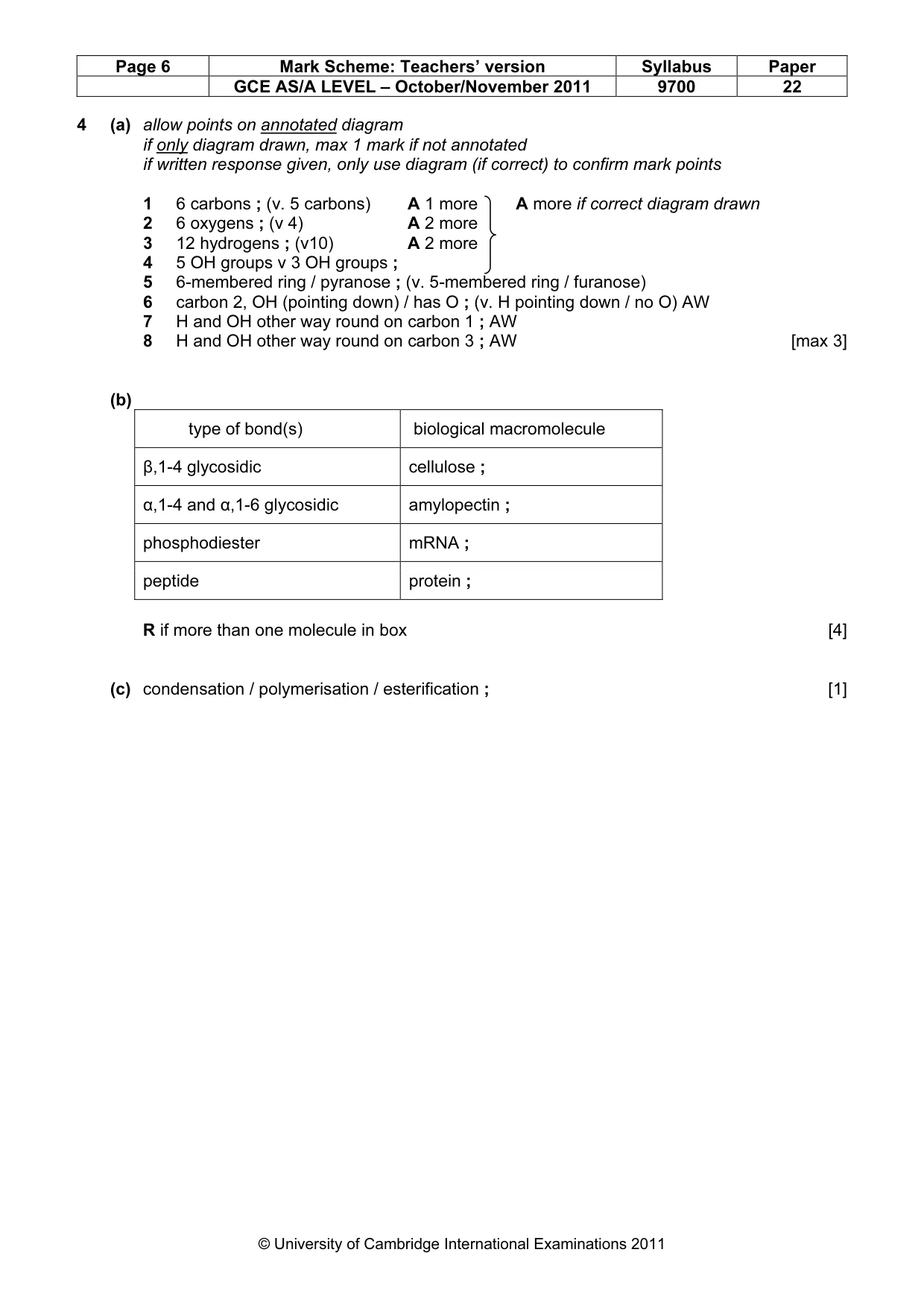 Mark scheme, page 6 of 8