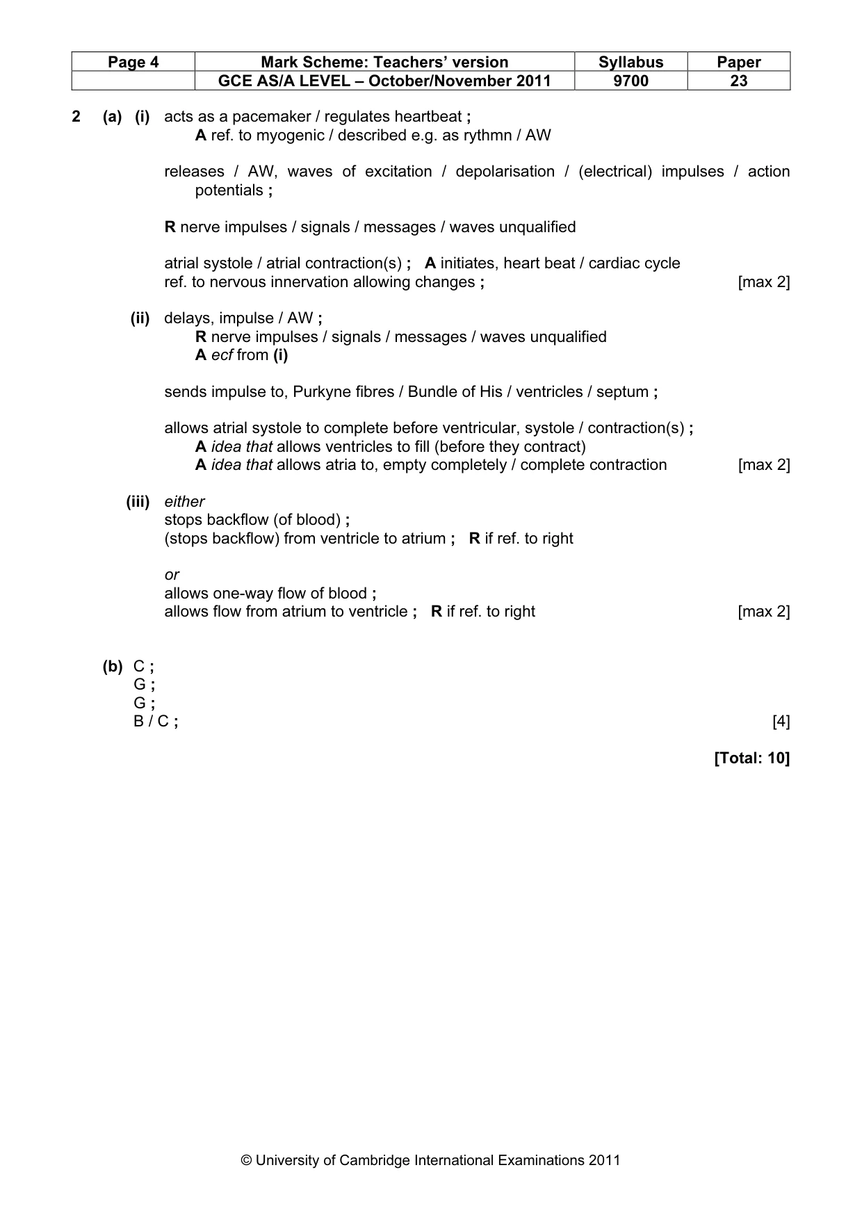 Mark scheme, page 4 of 8