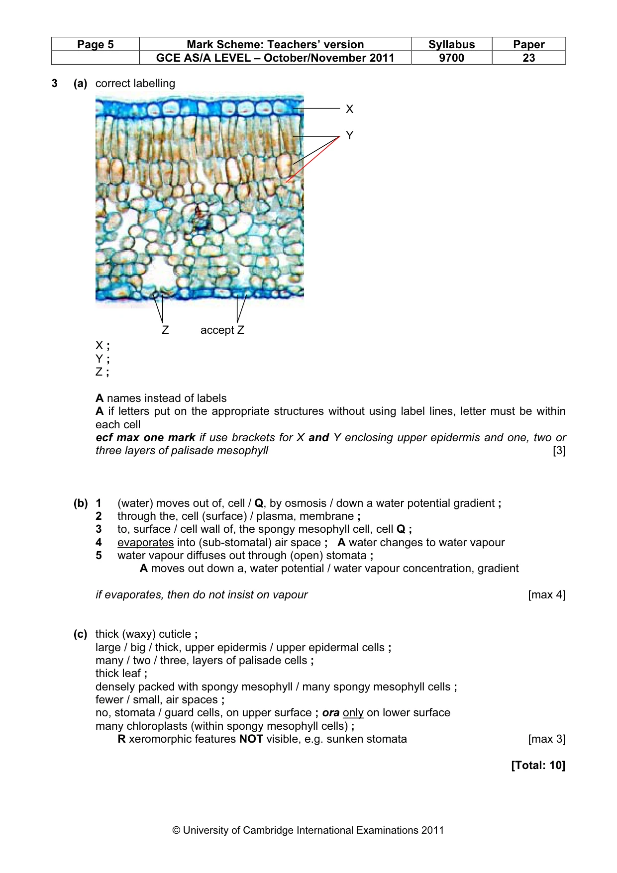 Mark scheme, page 5 of 8