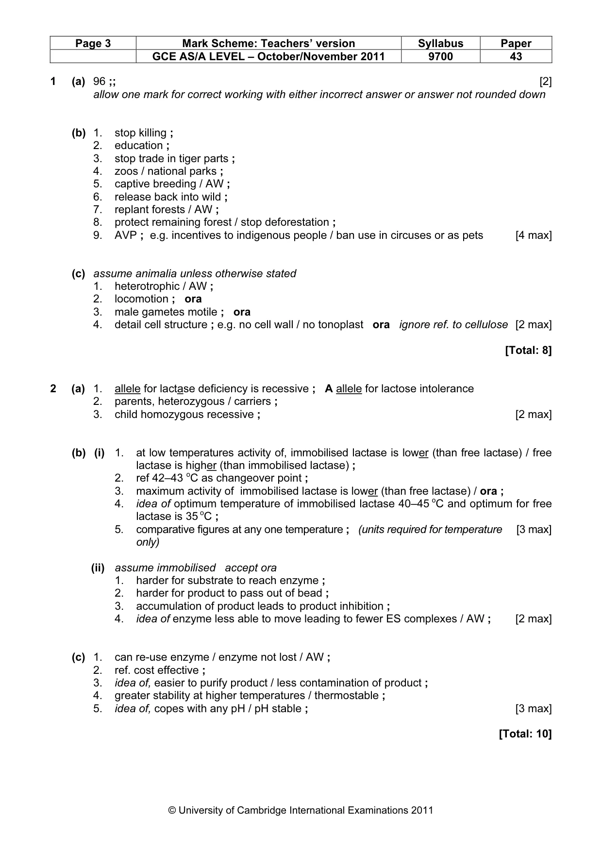 Mark scheme, page 3 of 10