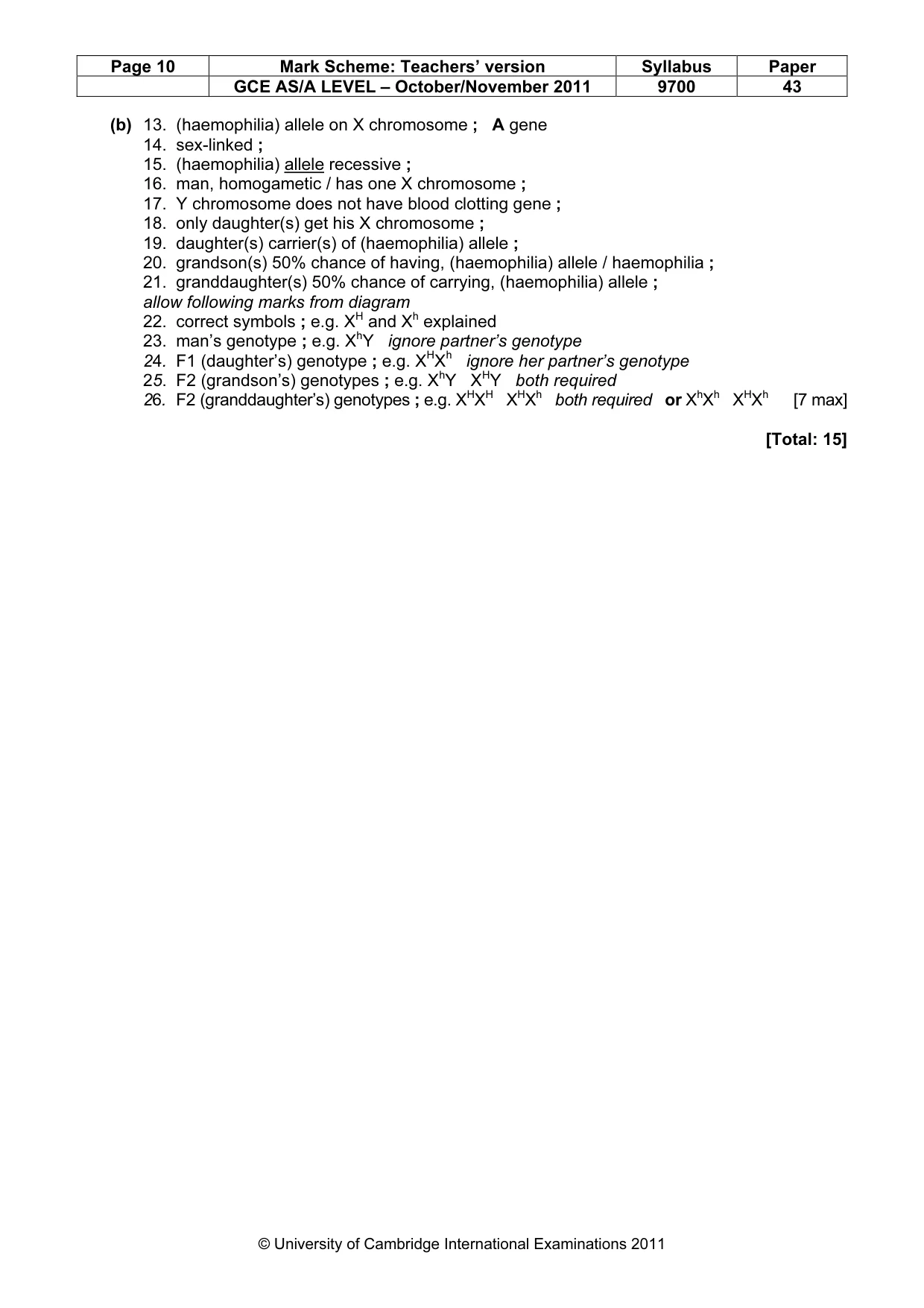 Mark scheme, page 10 of 10