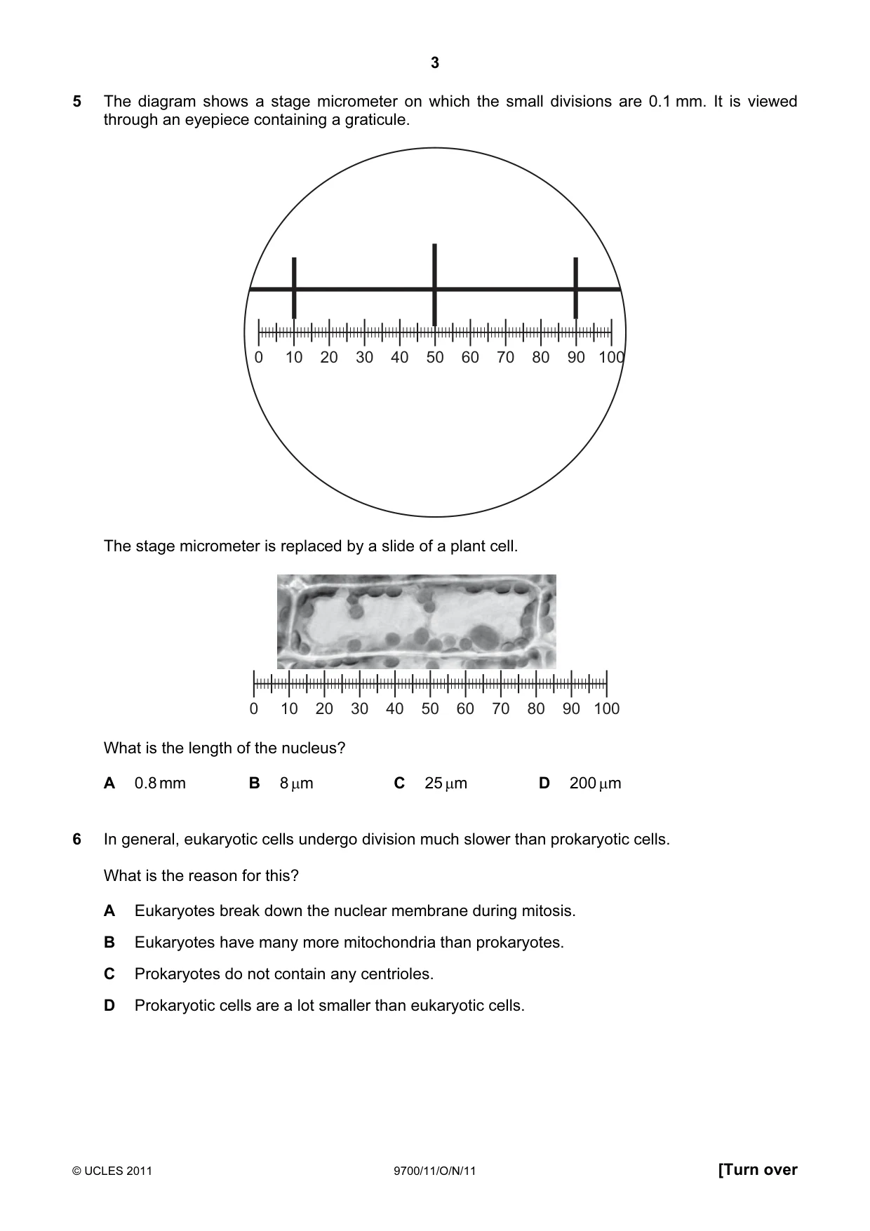 Cambridge A Level Biology 9700 2011 Oct/Nov Paper 1 · Variant 1 question paper, page 3 of 16