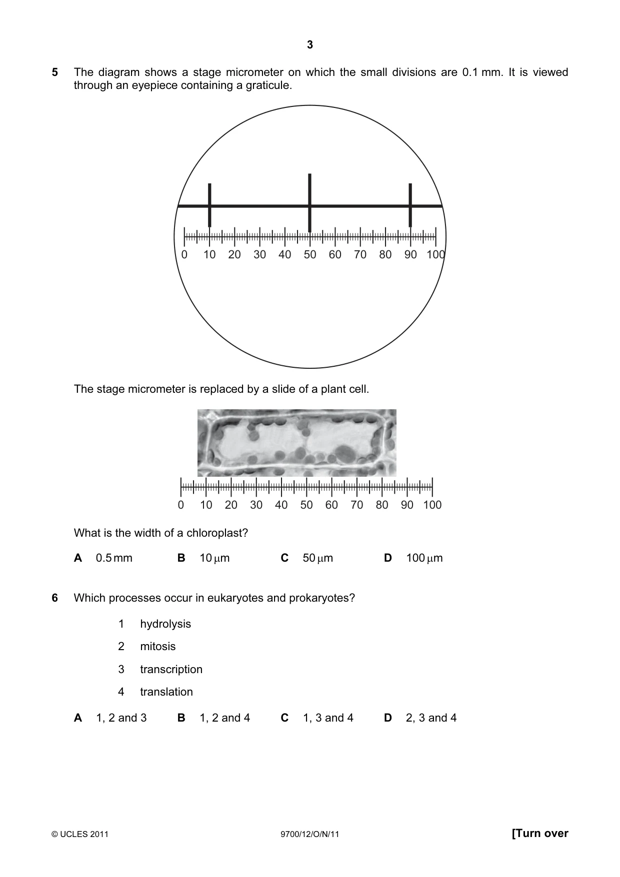 Cambridge A Level Biology 9700 2011 Oct/Nov Paper 1 · Variant 2 question paper, page 3 of 20