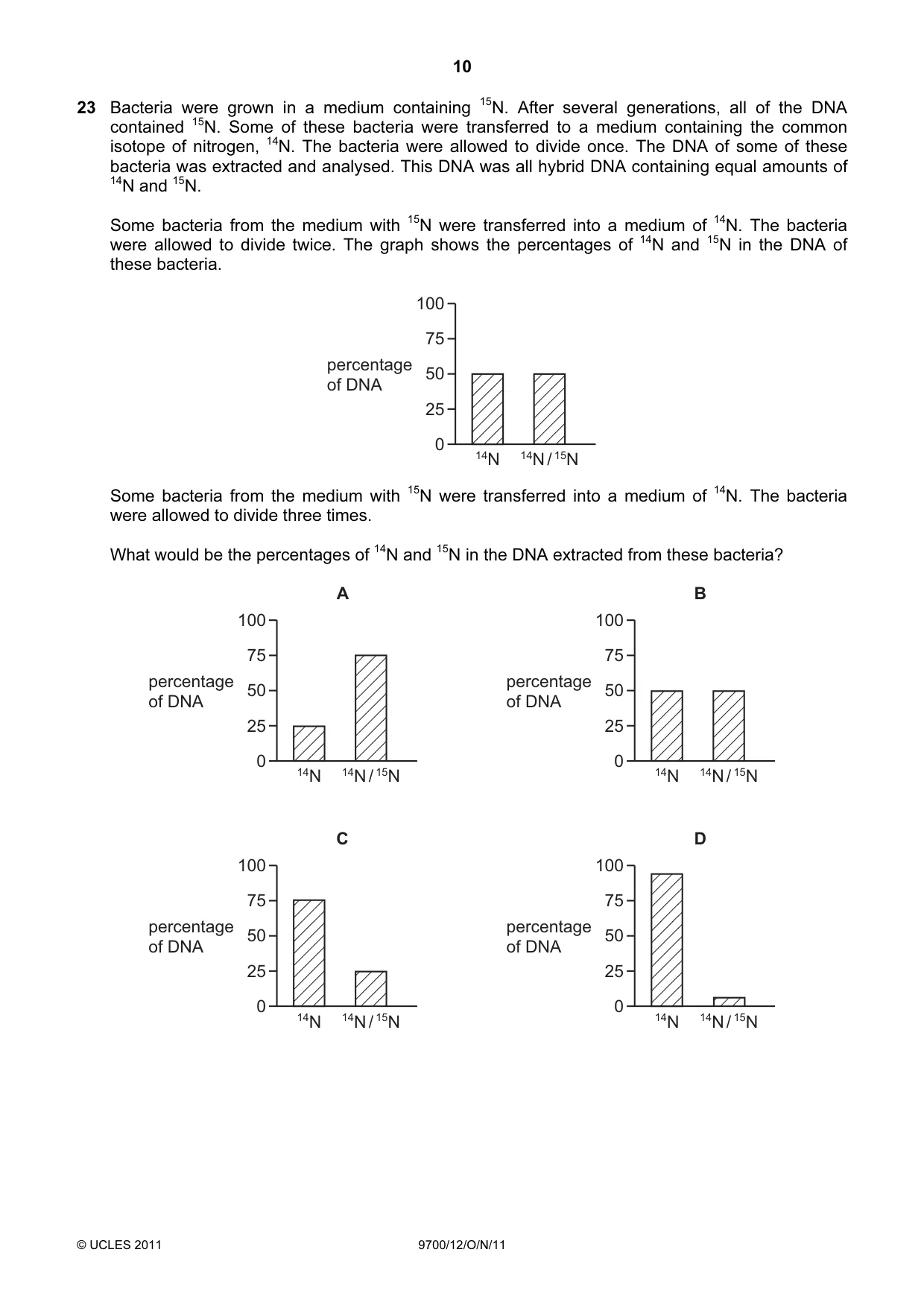 Cambridge A Level Biology 9700 2011 Oct/Nov Paper 1 · Variant 2 question paper, page 10 of 20