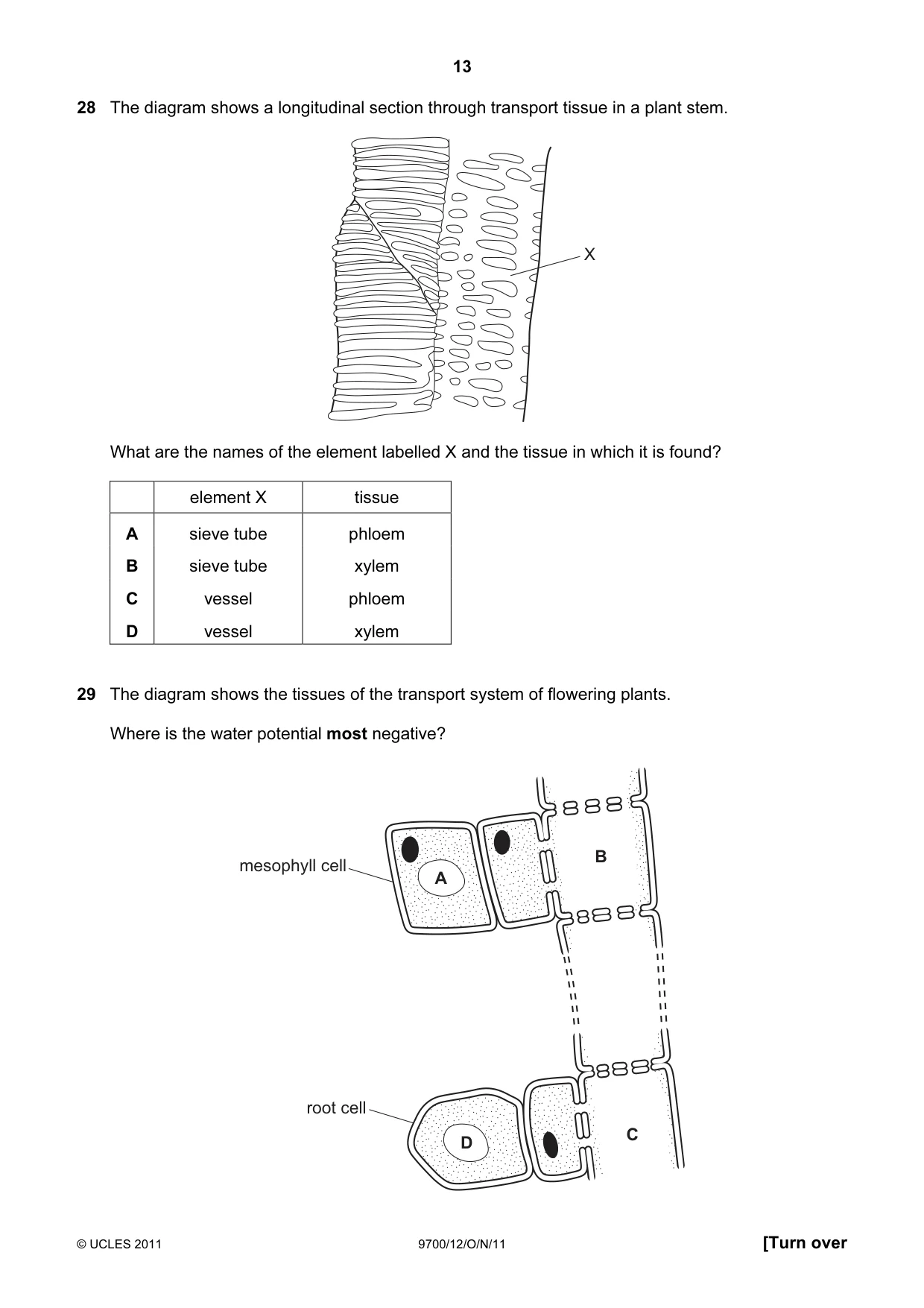Cambridge A Level Biology 9700 2011 Oct/Nov Paper 1 · Variant 2 question paper, page 13 of 20