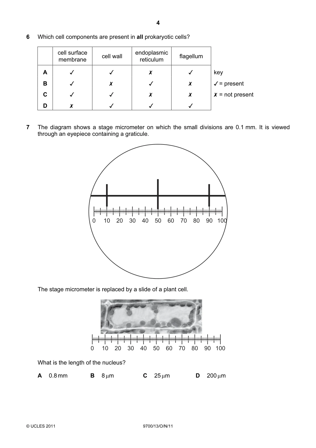 Cambridge A Level Biology 9700 2011 Oct/Nov Paper 1 · Variant 3 question paper, page 4 of 16