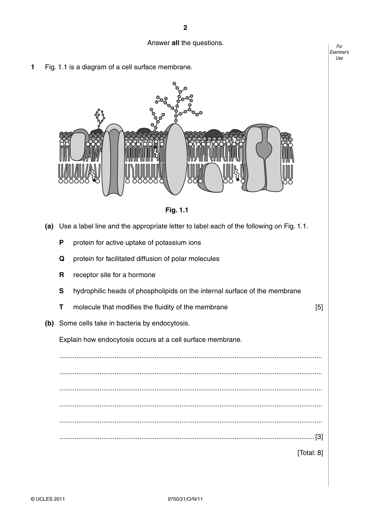 Cambridge A Level Biology 9700 2011 Oct/Nov Paper 2 · Variant 1 question paper, page 2 of 16