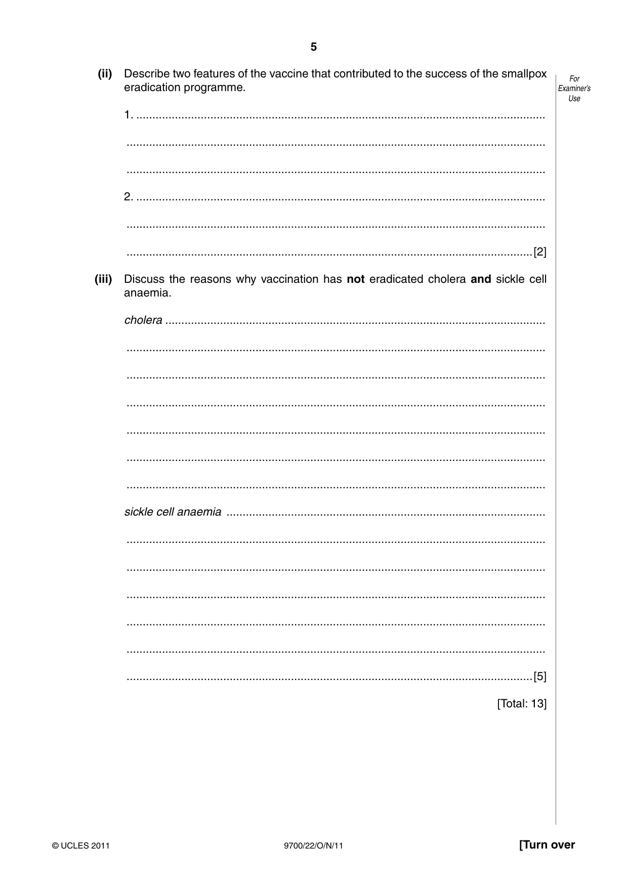 Cambridge A Level Biology 9700 2011 Oct/Nov Paper 2 · Variant 2 question paper, page 5 of 12