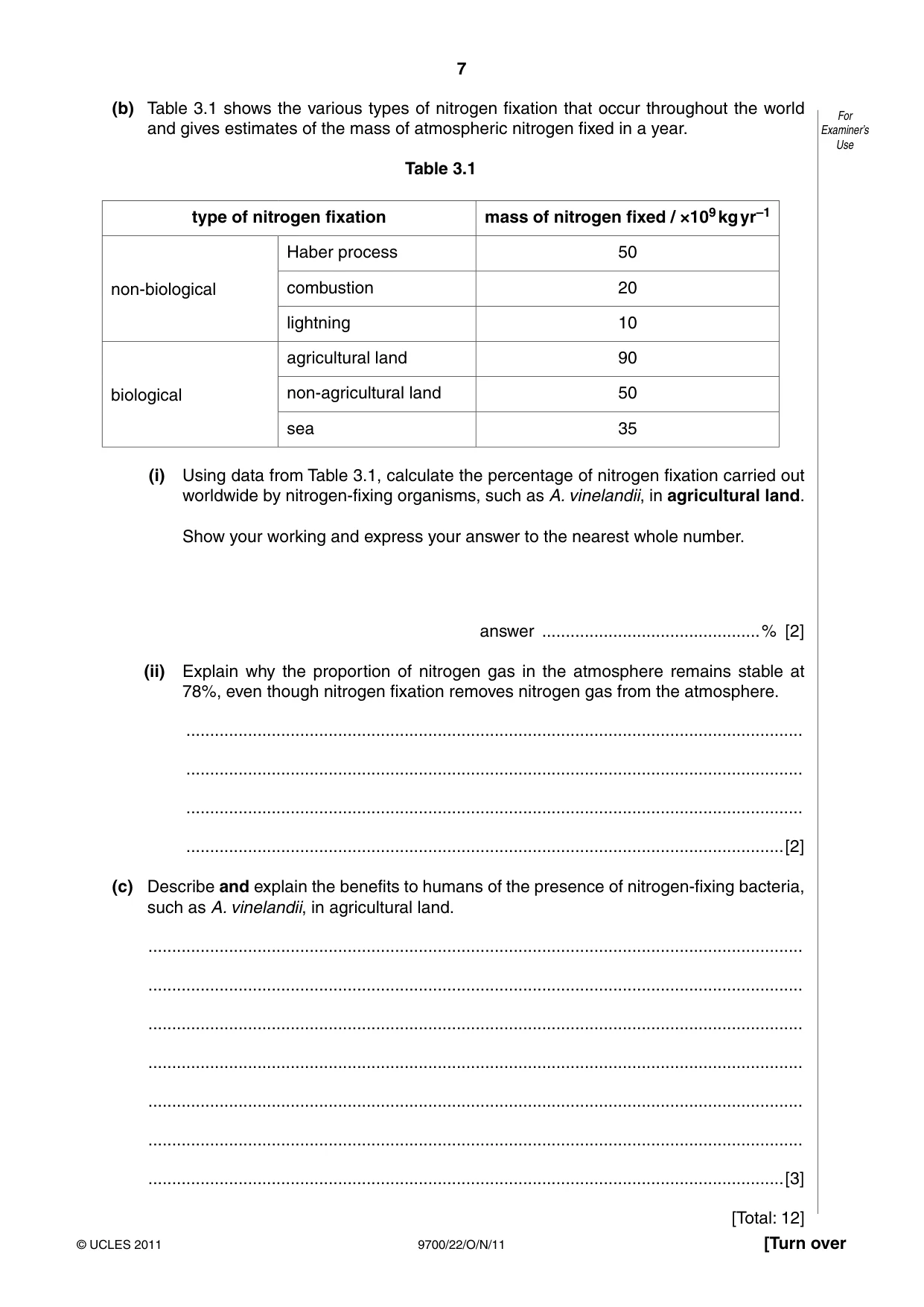 Cambridge A Level Biology 9700 2011 Oct/Nov Paper 2 · Variant 2 question paper, page 7 of 12