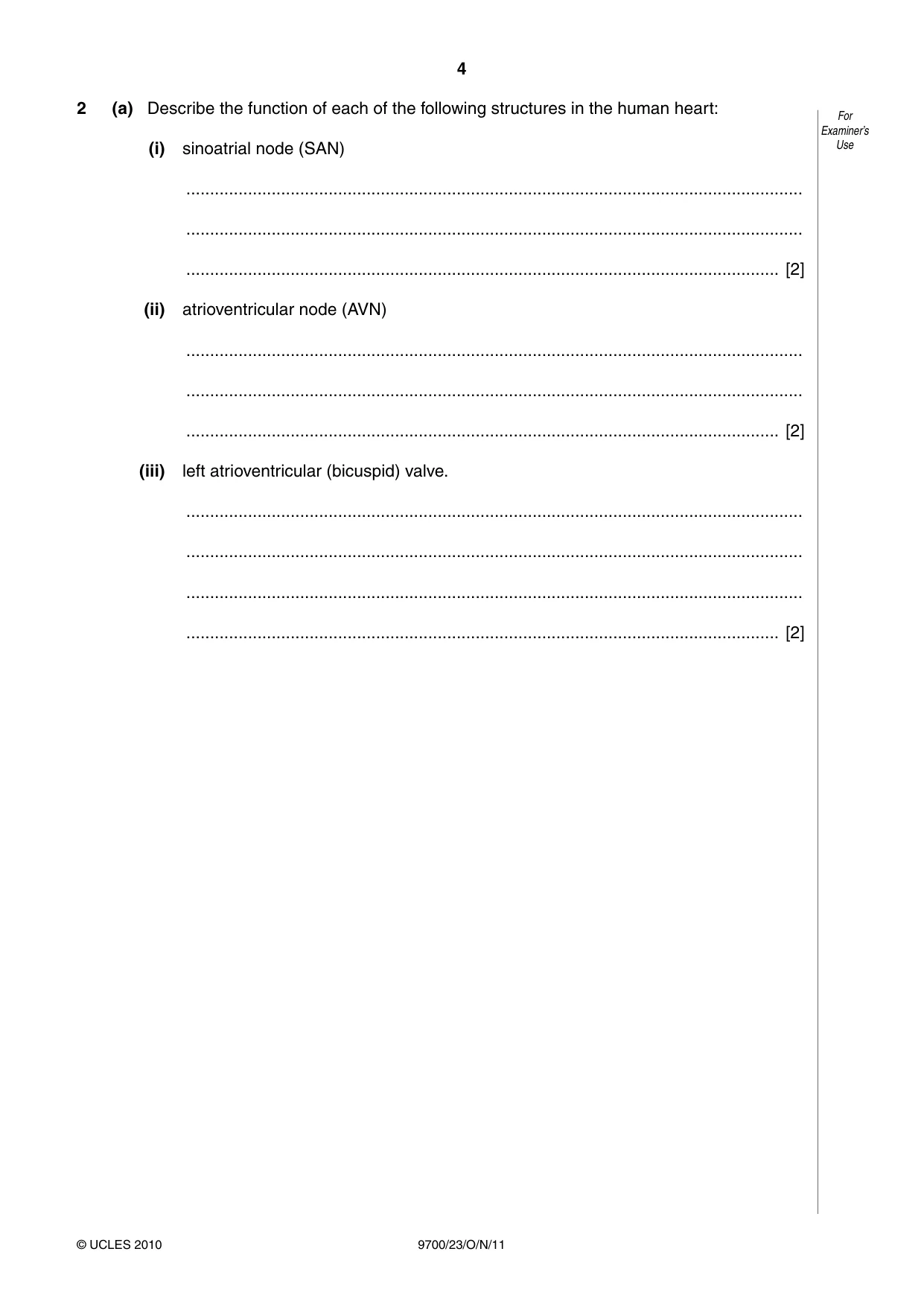Cambridge A Level Biology 9700 2011 Oct/Nov Paper 2 · Variant 3 question paper, page 4 of 16