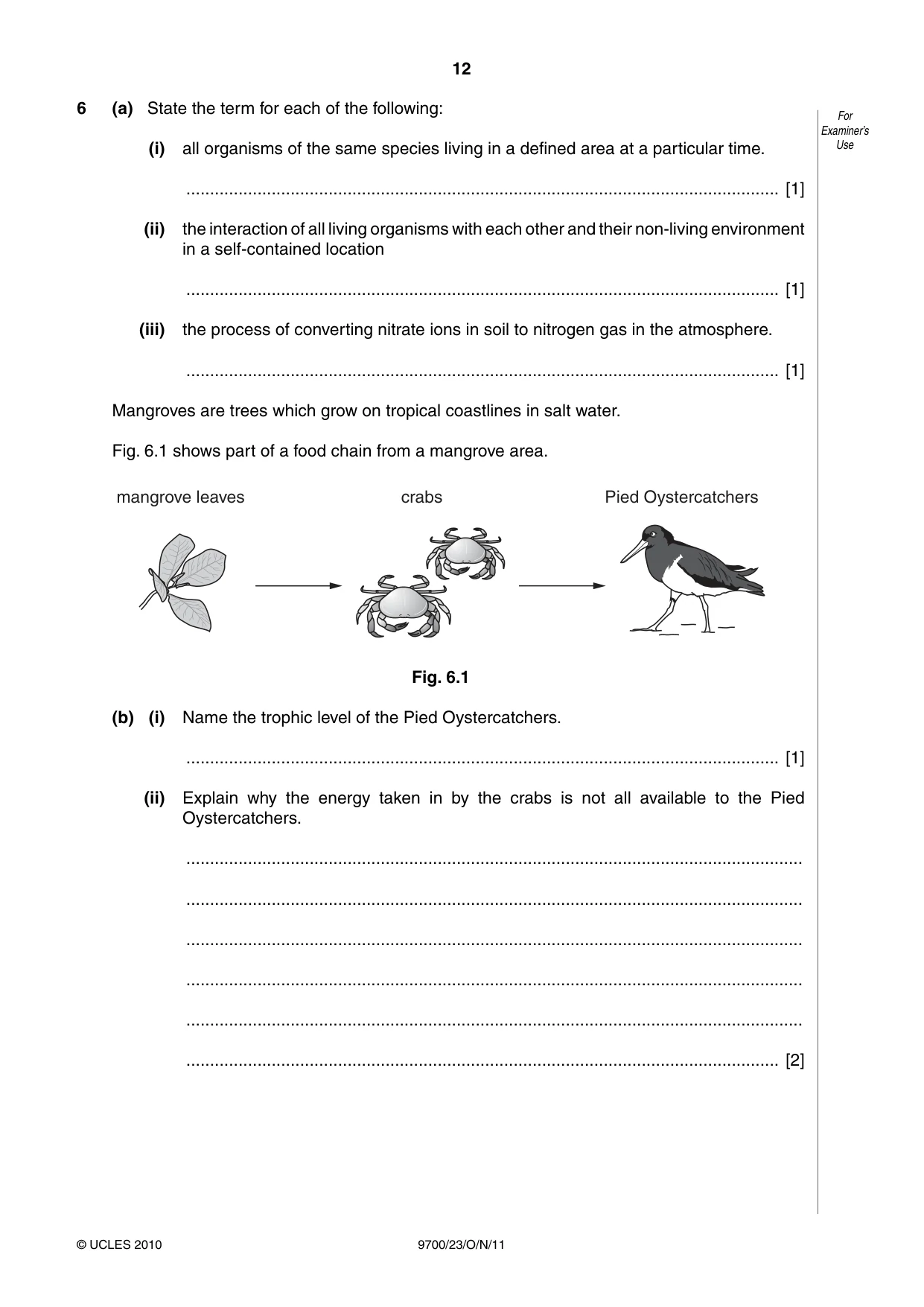 Cambridge A Level Biology 9700 2011 Oct/Nov Paper 2 · Variant 3 question paper, page 12 of 16
