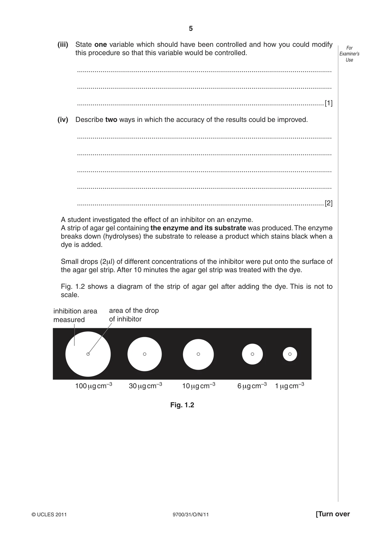 Cambridge A Level Biology 9700 2011 Oct/Nov Paper 3 · Variant 1 question paper, page 5 of 12