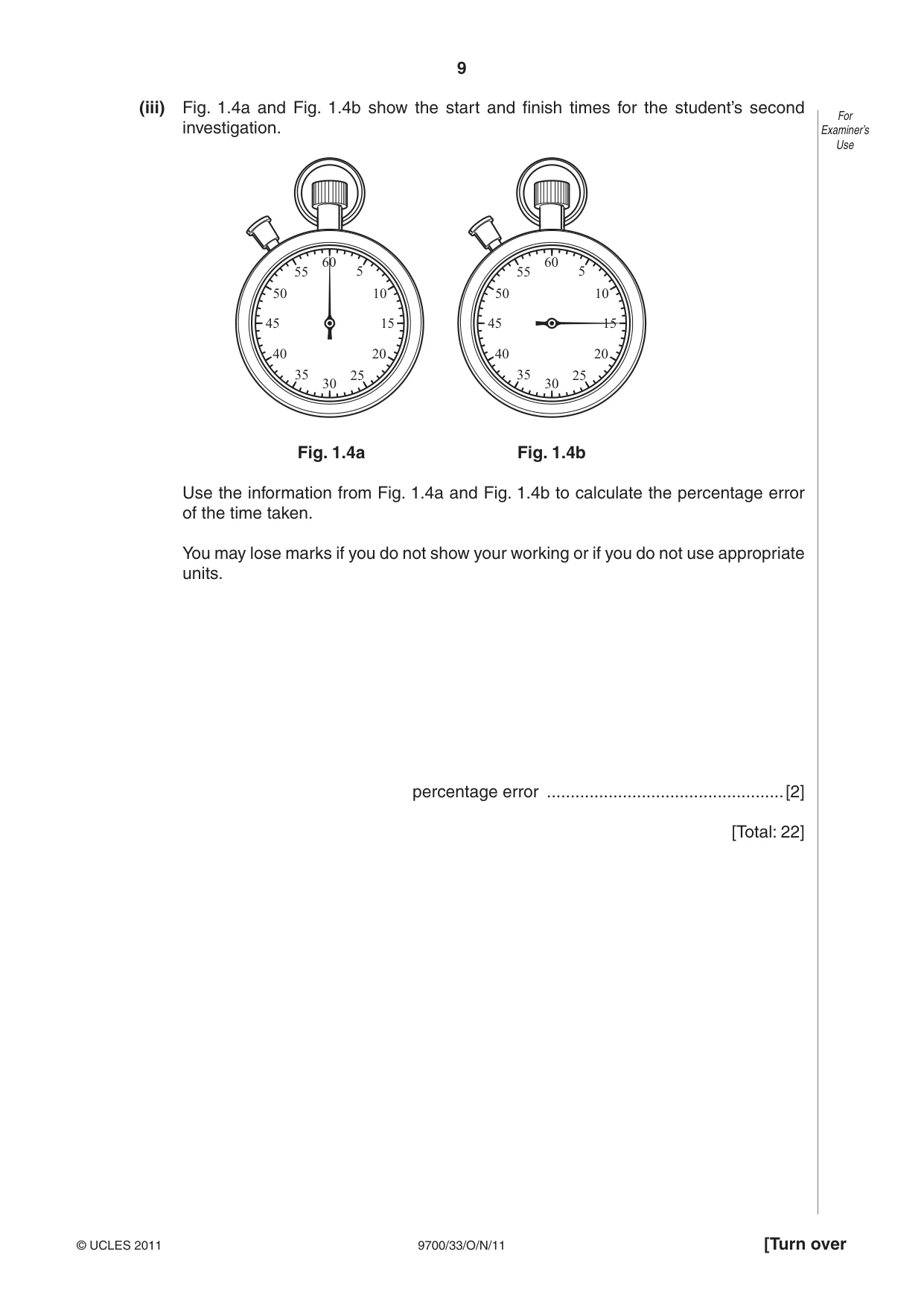 Cambridge A Level Biology 9700 2011 Oct/Nov Paper 3 · Variant 3 question paper, page 9 of 16