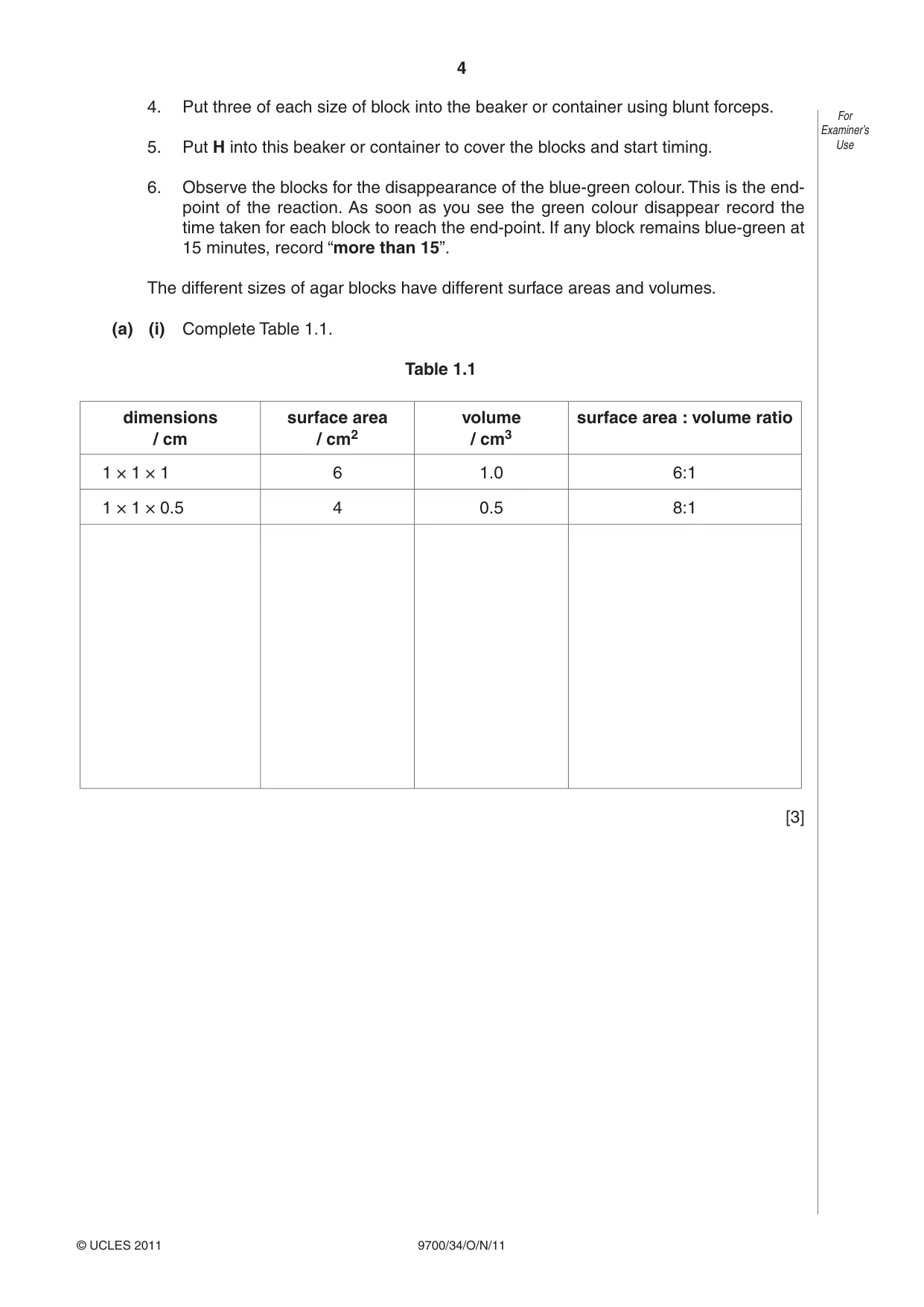 Cambridge A Level Biology 9700 2011 Oct/Nov Paper 3 · Variant 4 question paper, page 4 of 12