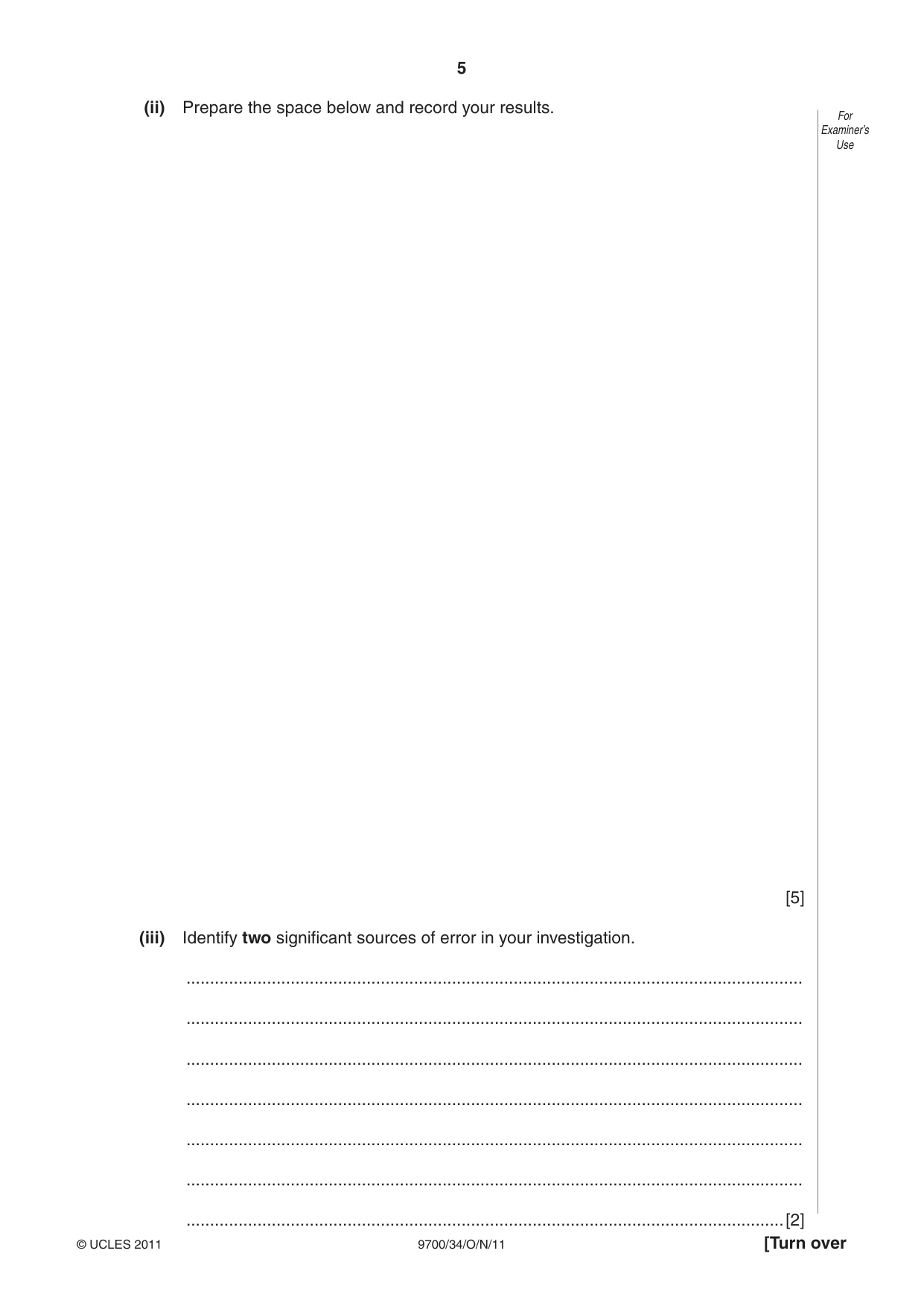 Cambridge A Level Biology 9700 2011 Oct/Nov Paper 3 · Variant 4 question paper, page 5 of 12