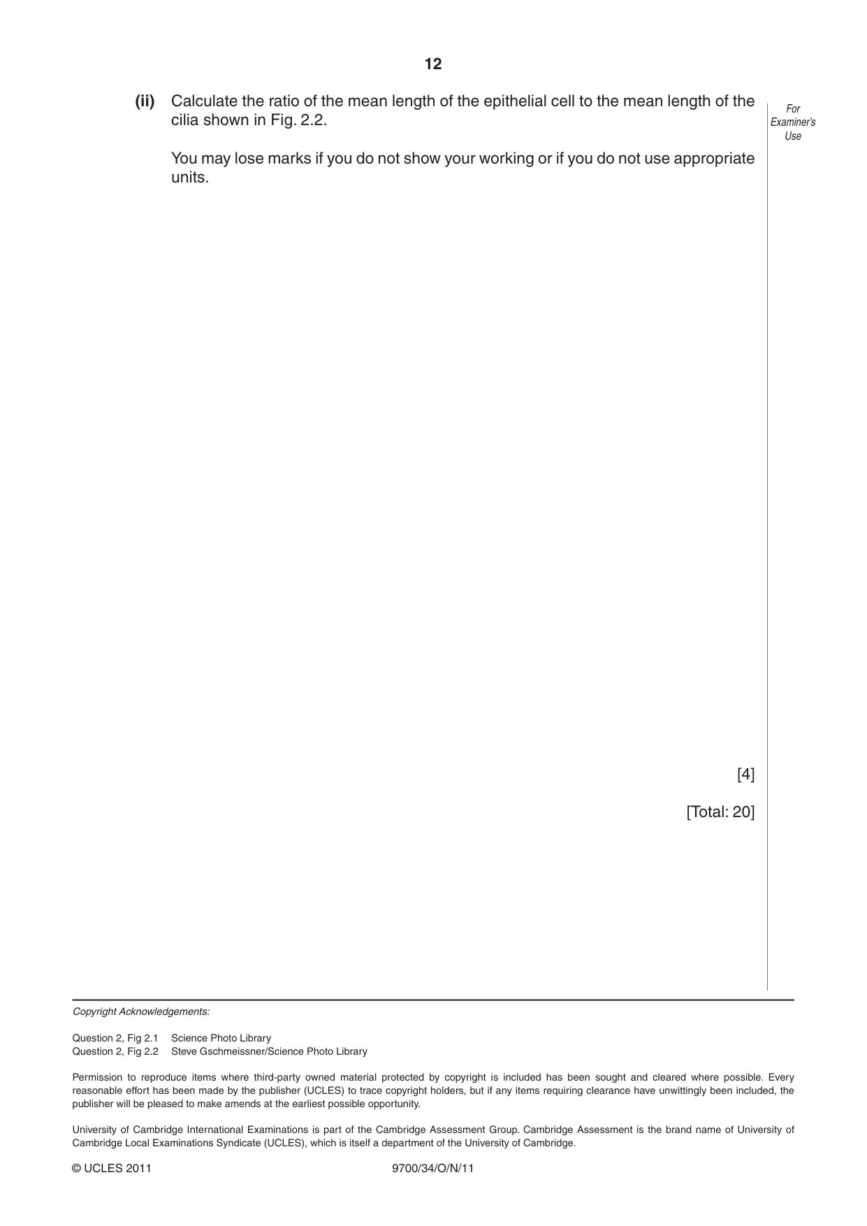 Cambridge A Level Biology 9700 2011 Oct/Nov Paper 3 · Variant 4 question paper, page 12 of 12