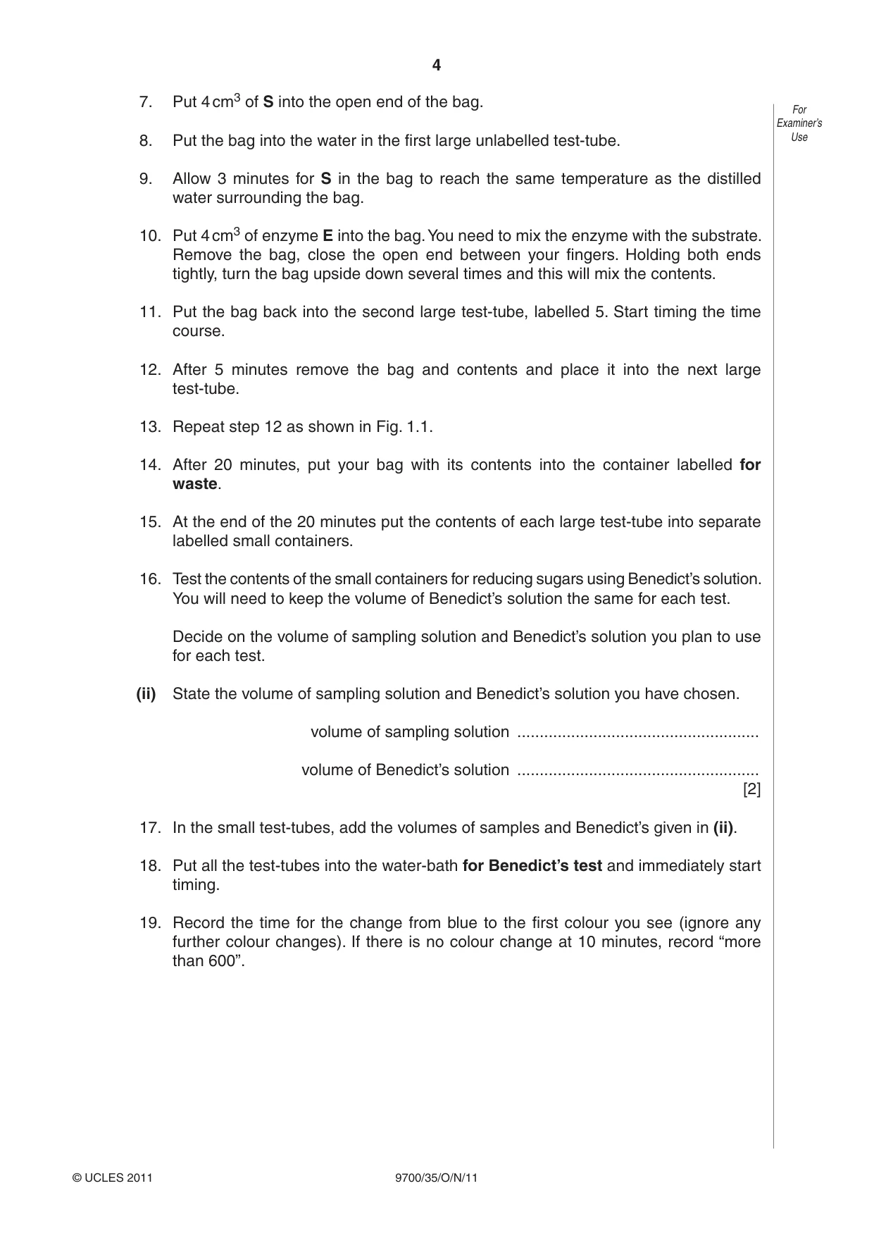 Cambridge A Level Biology 9700 2011 Oct/Nov Paper 3 · Variant 5 question paper, page 4 of 12
