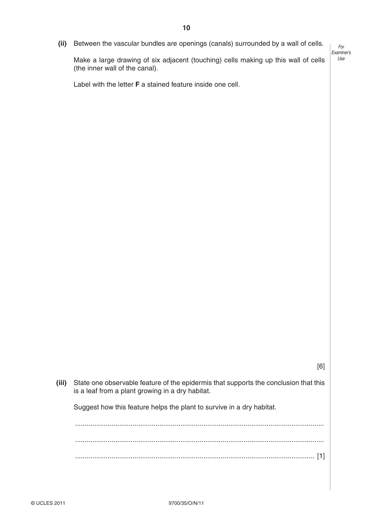 Cambridge A Level Biology 9700 2011 Oct/Nov Paper 3 · Variant 5 question paper, page 10 of 12